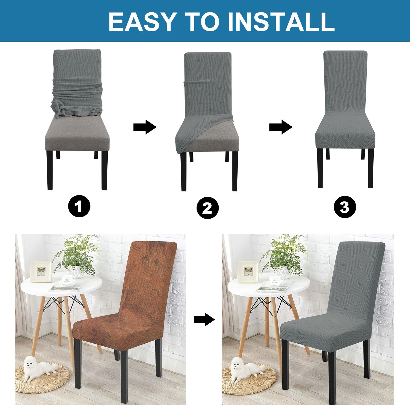 YSTYLE 4 Pieces Soft élastique Chair couvertures with Backrest Universal Fit
