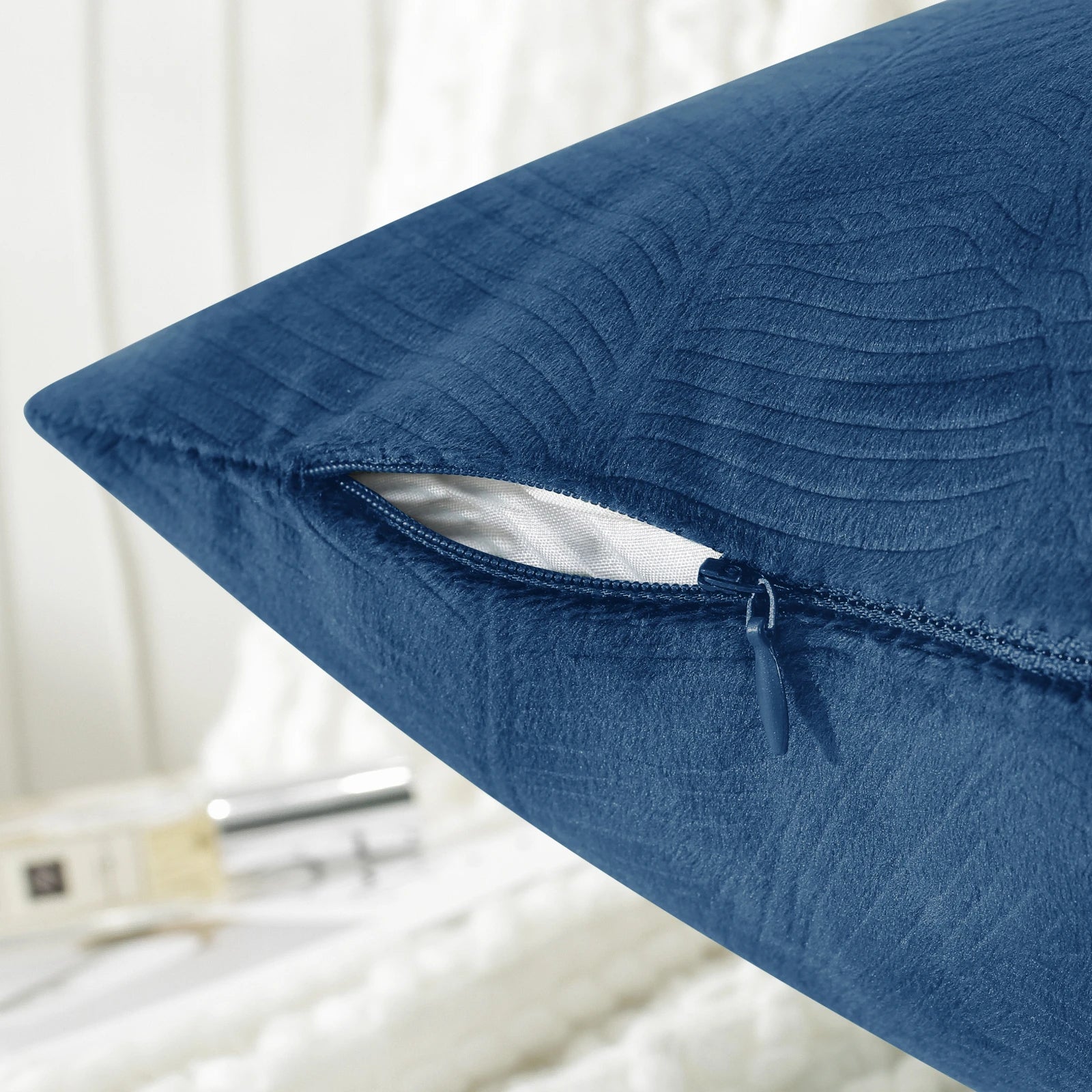 YSTYLE Velvet Sofa Cushion Covers, Decorative Throw Pillow Covers, 2 pcs, Hidden Zipper-Leaf Shape