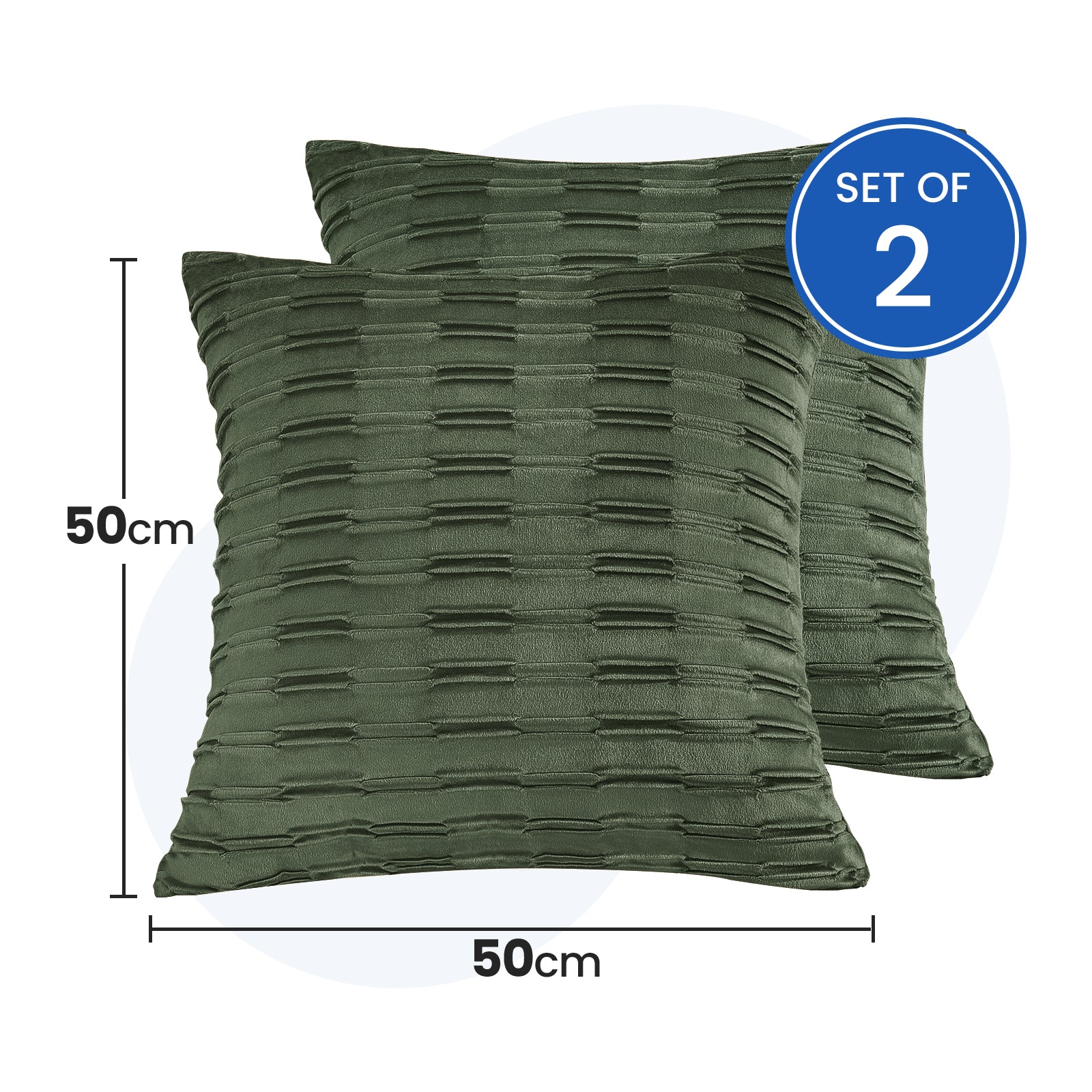 Ystyle Sofa Cushion Covers 50 x 50 cm Set of 2 Soft Velvet Sofa Cushion Covers Modern Bedroom Sofa Bed Invisible Zipper Washable Elegant Durable