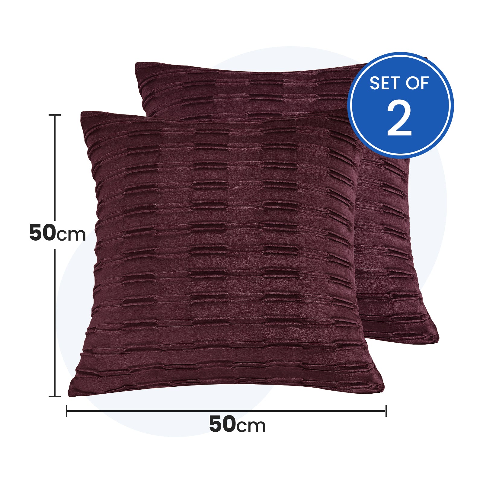 Ystyle Sofa Cushion Covers 50 x 50 cm Set of 2 Soft Velvet Sofa Cushion Covers Modern Bedroom Sofa Bed Invisible Zipper Washable Elegant Durable