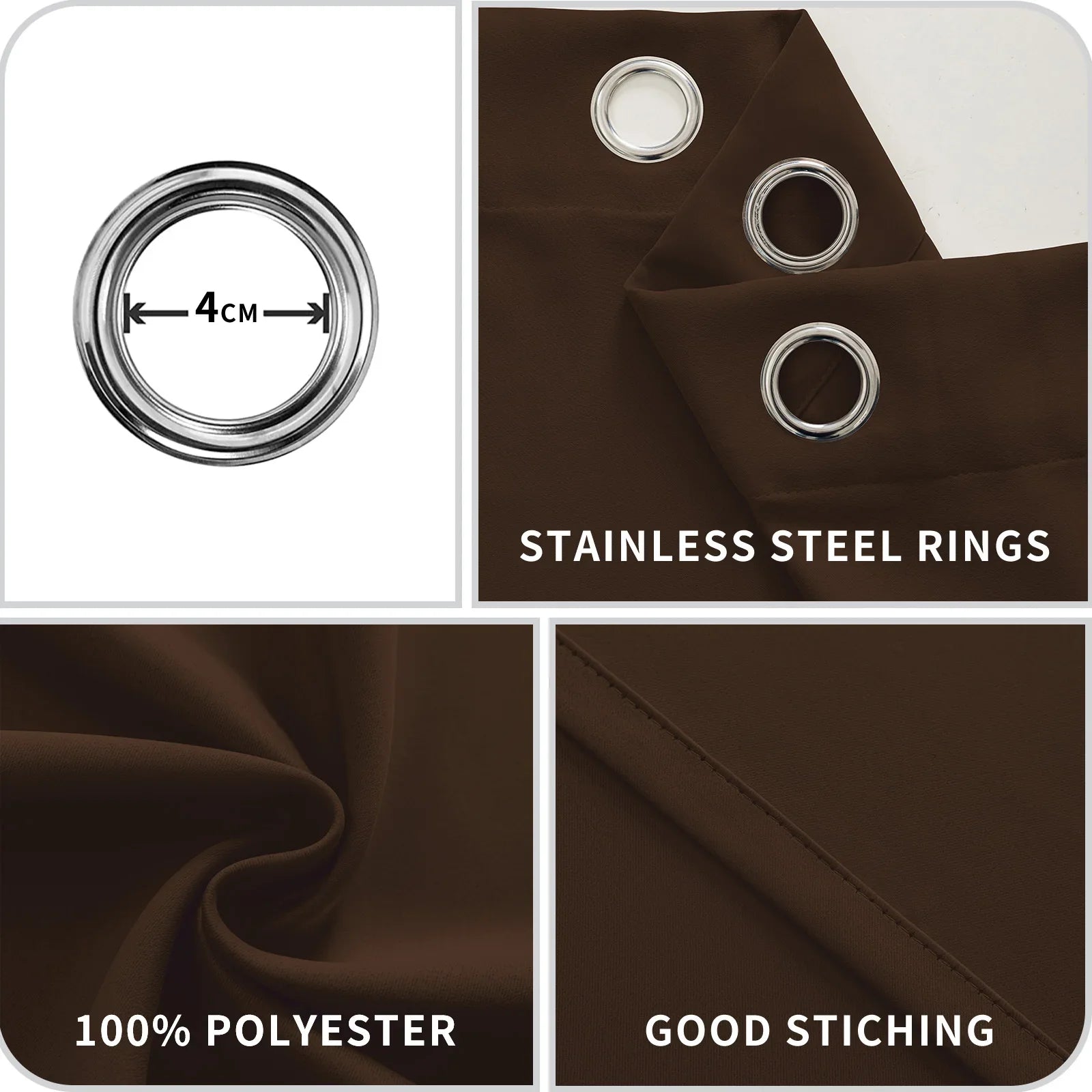 YSTYLE 2 Pieces Waterproof Blackout Curtains Thermal Insulated-YSTYLE