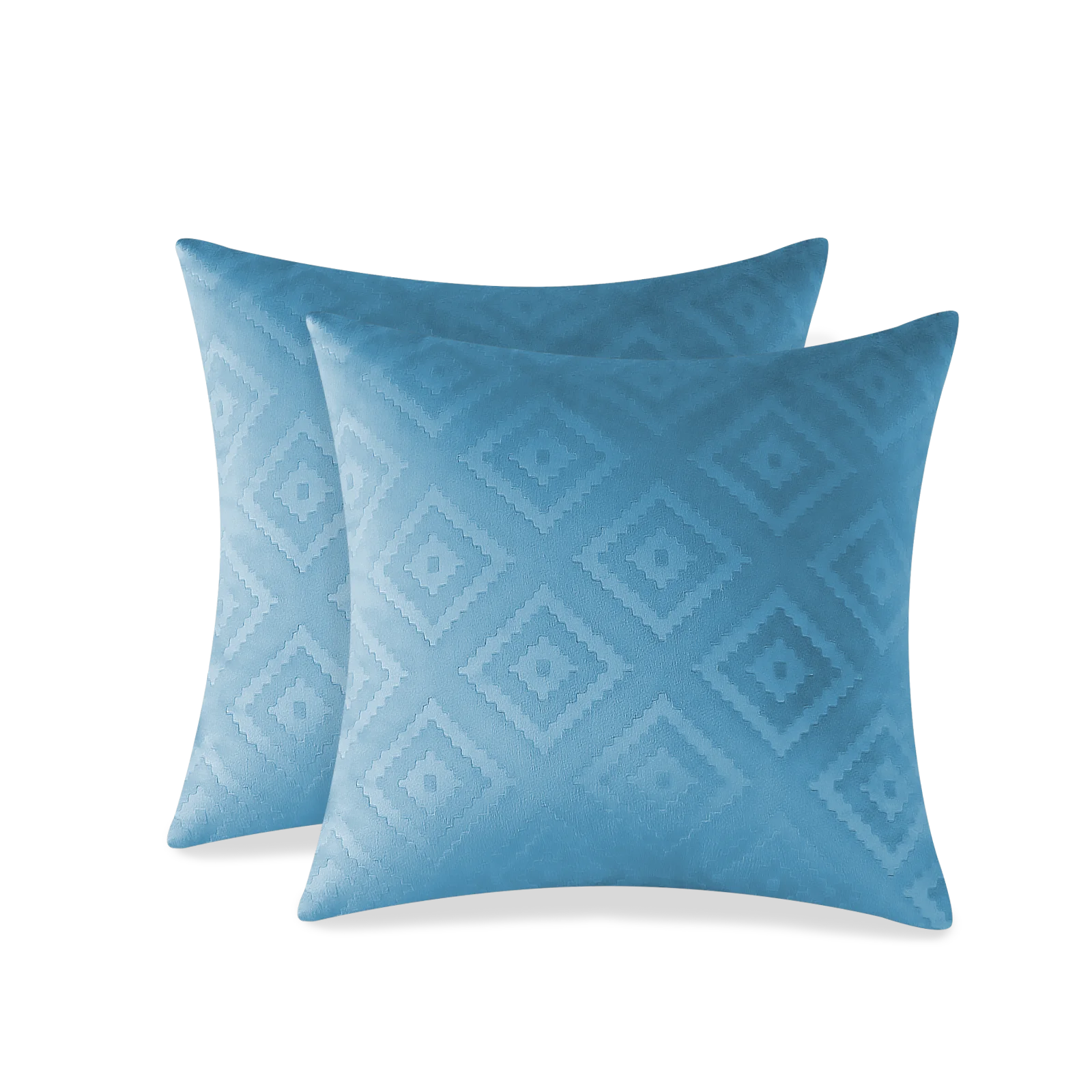 YSTYLE Velvet Sofa Cushion Covers, Decorative Throw Pillow Covers, 2 pcs, Hidden Zipper-Square shape