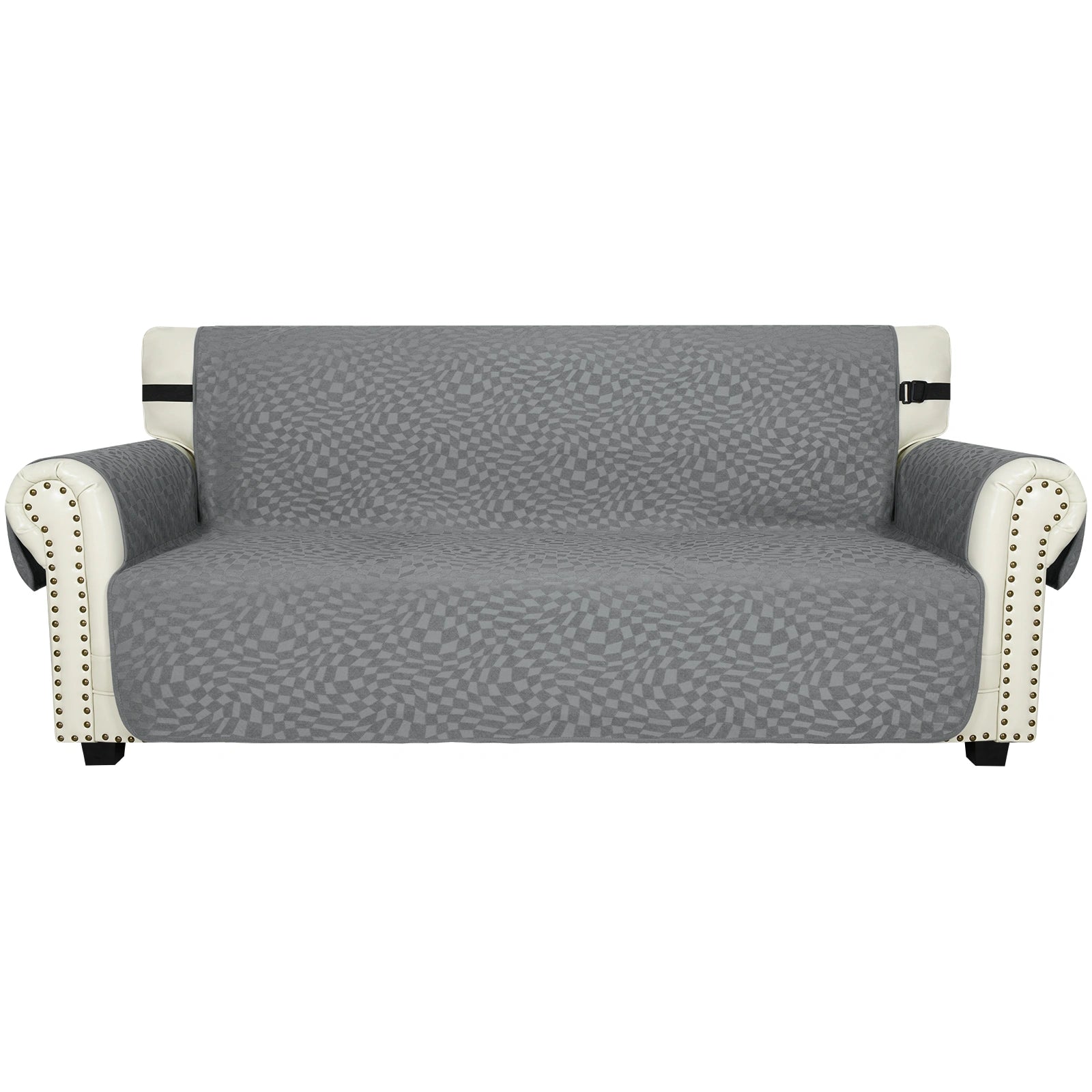 YSTYLE 3 Seater Waterproof Sofa Cover – Cat Scratch Resistant, Non-Slip with Armrests, Modern Furniture Protector-Jacquard Plaid