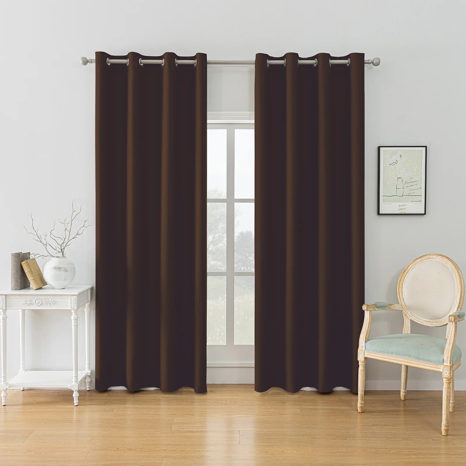 YSTYLE 2 Pieces Waterproof Blackout Curtains Thermal Insulated-YSTYLE