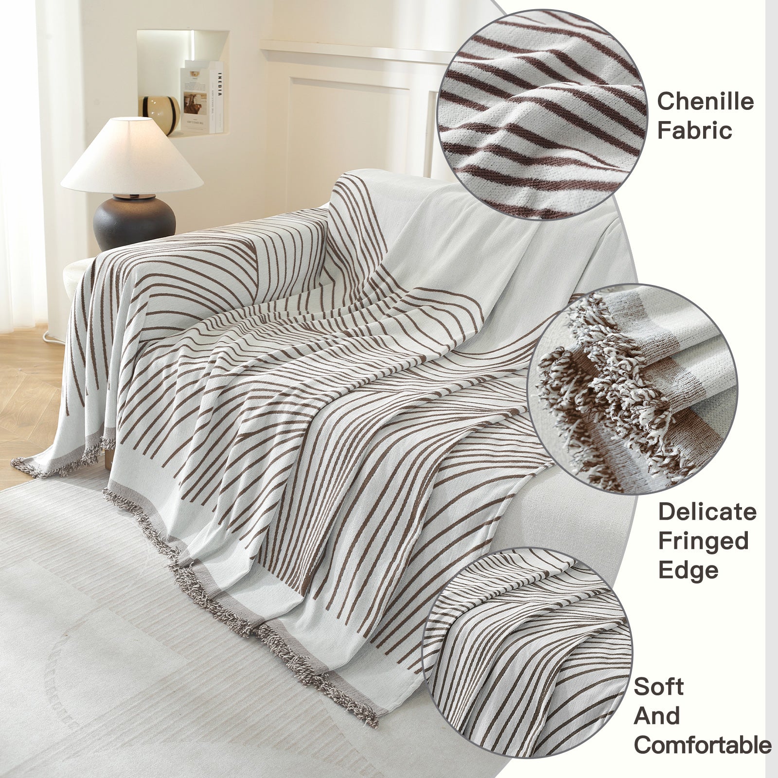 YSTYLE Universal 2 Seater canapé couverture Throw 180x280CM Soft