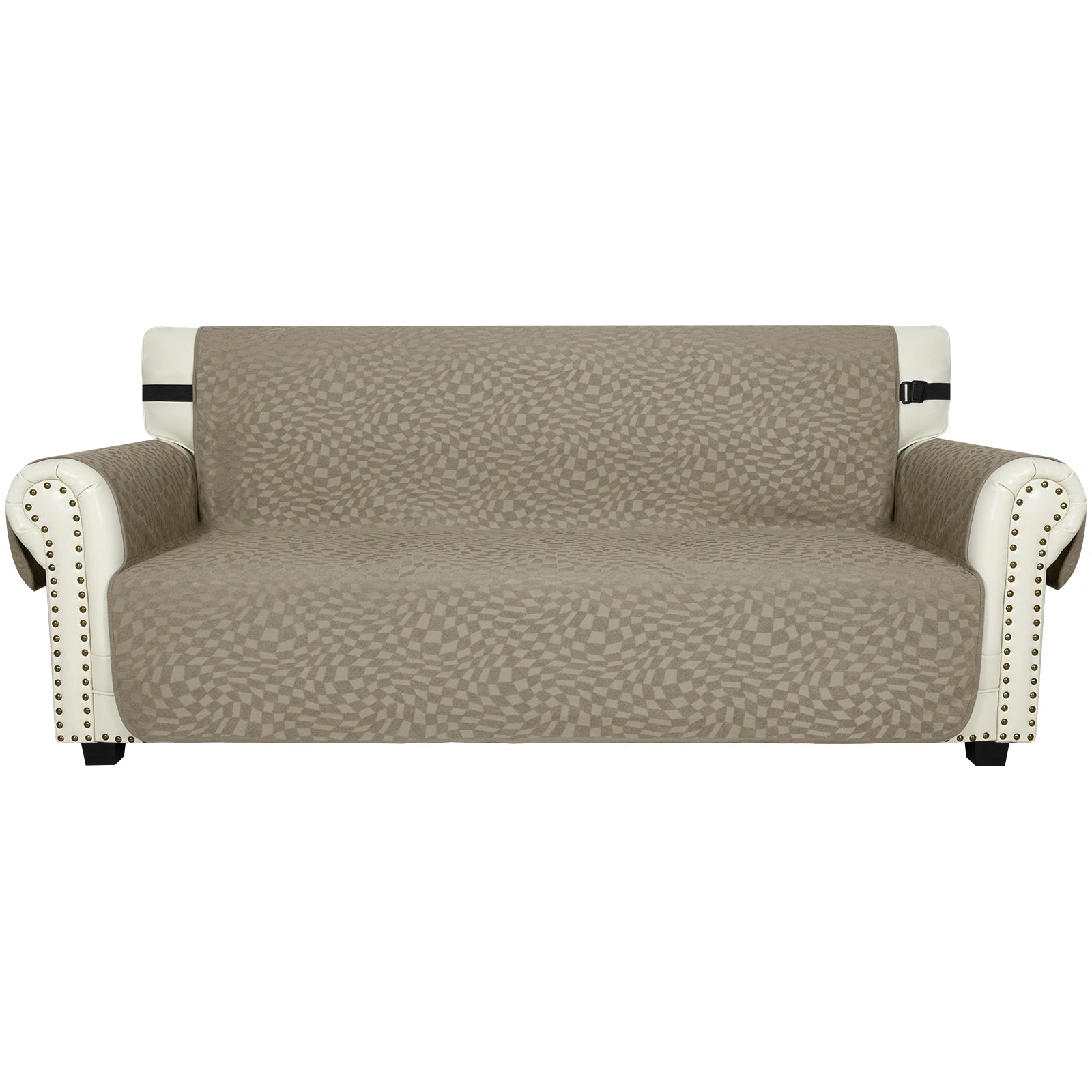 YSTYLE 3 Seater Waterproof Sofa Cover – Cat Scratch Resistant, Non-Slip with Armrests, Modern Furniture Protector-Jacquard Plaid