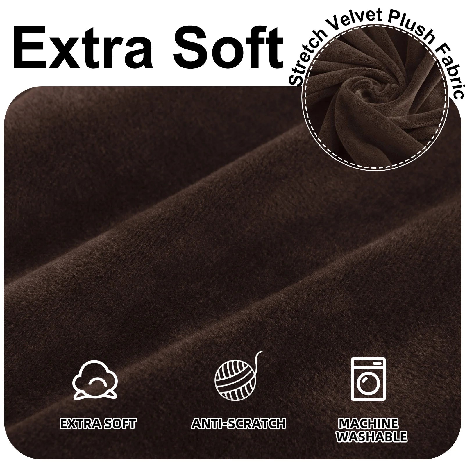 YSTYLE Velvet 1 Seater Sofa Cover – Stretch Fit, Anti-Scratch, Pet-Friendly, Non-Slip, Washable