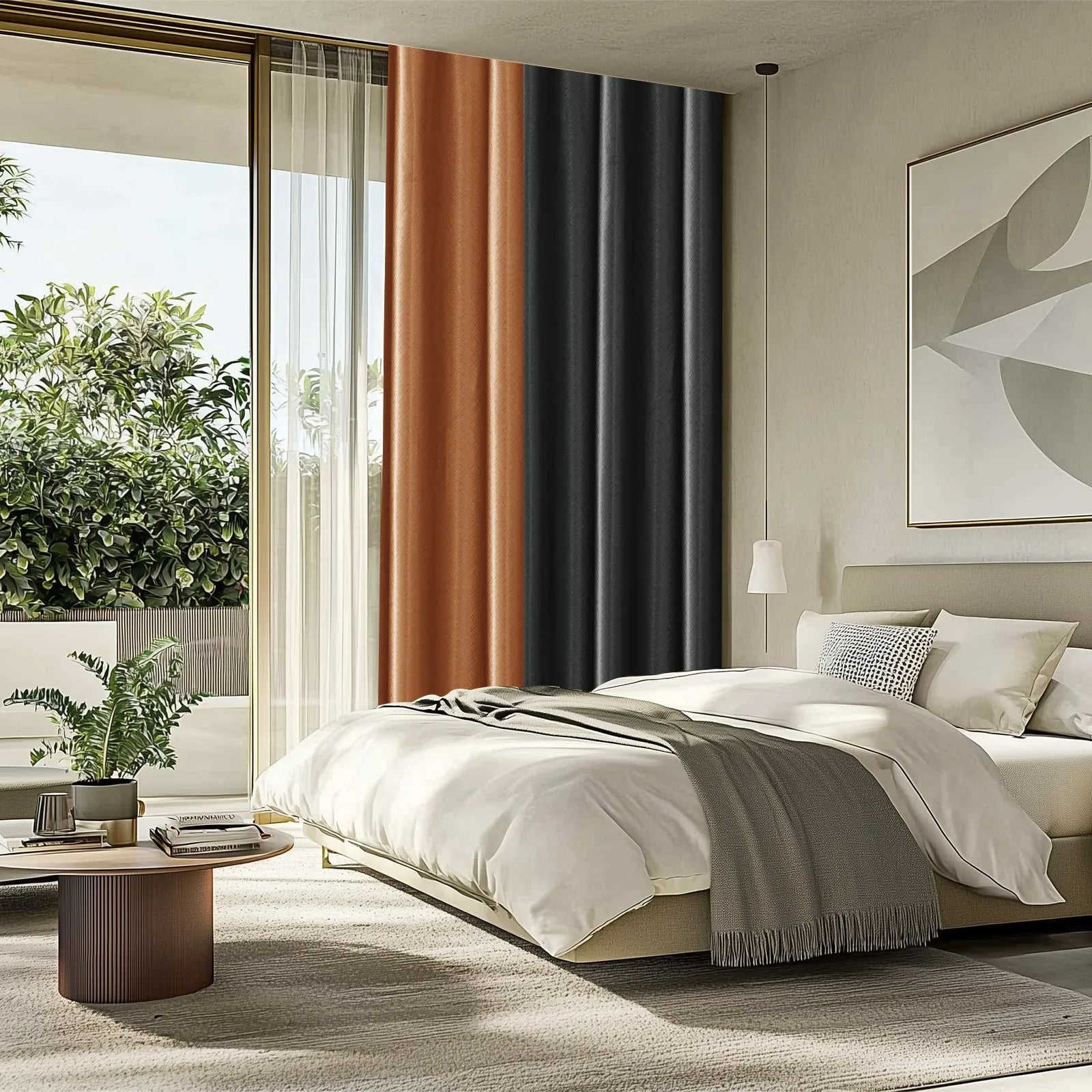 YSTYLE Indoor 2 pcs - Modern Blackout CurtainsBlackout Glossy