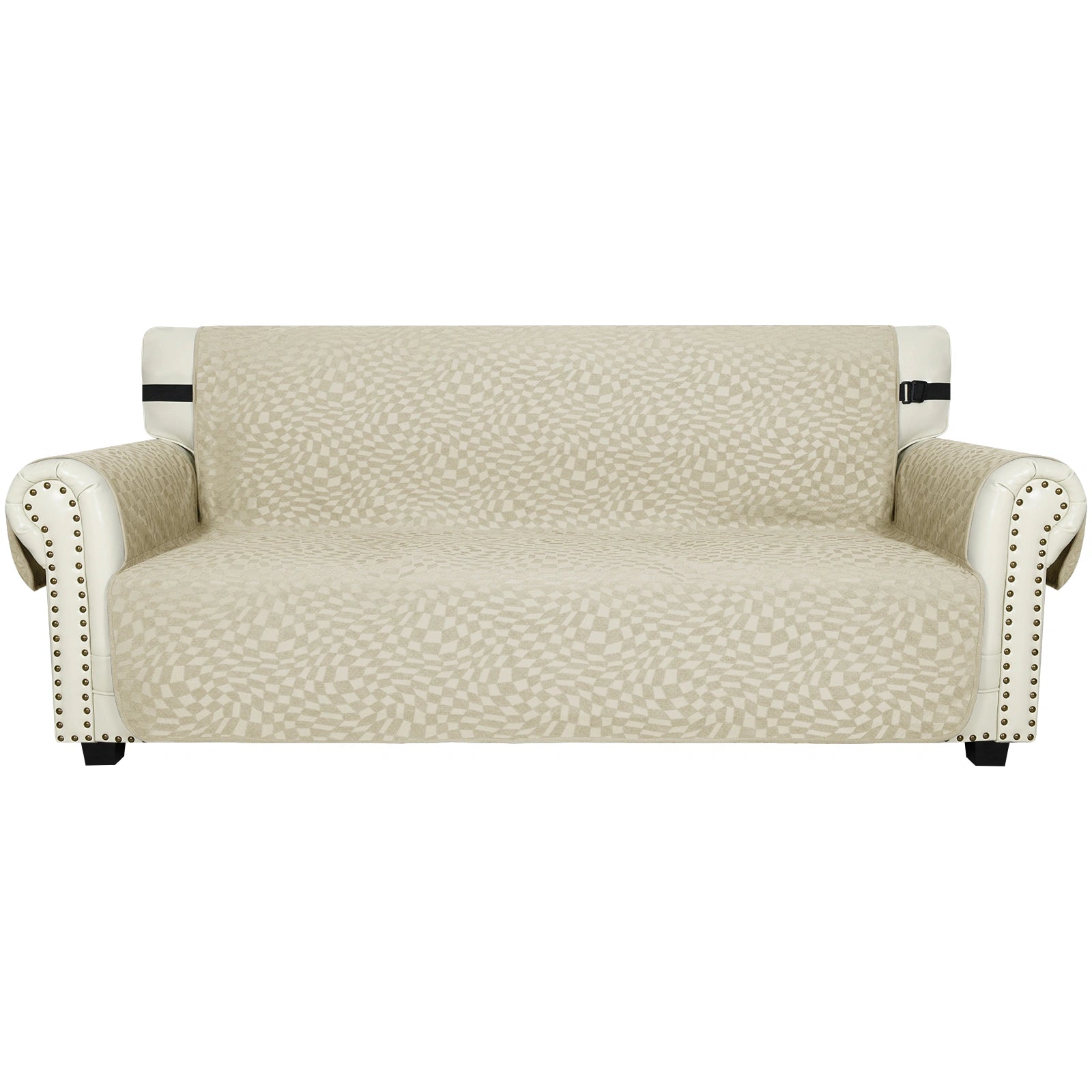 YSTYLE 3 Seater Sofa Cover with Side Pockets Anti Slip-YSTYLE