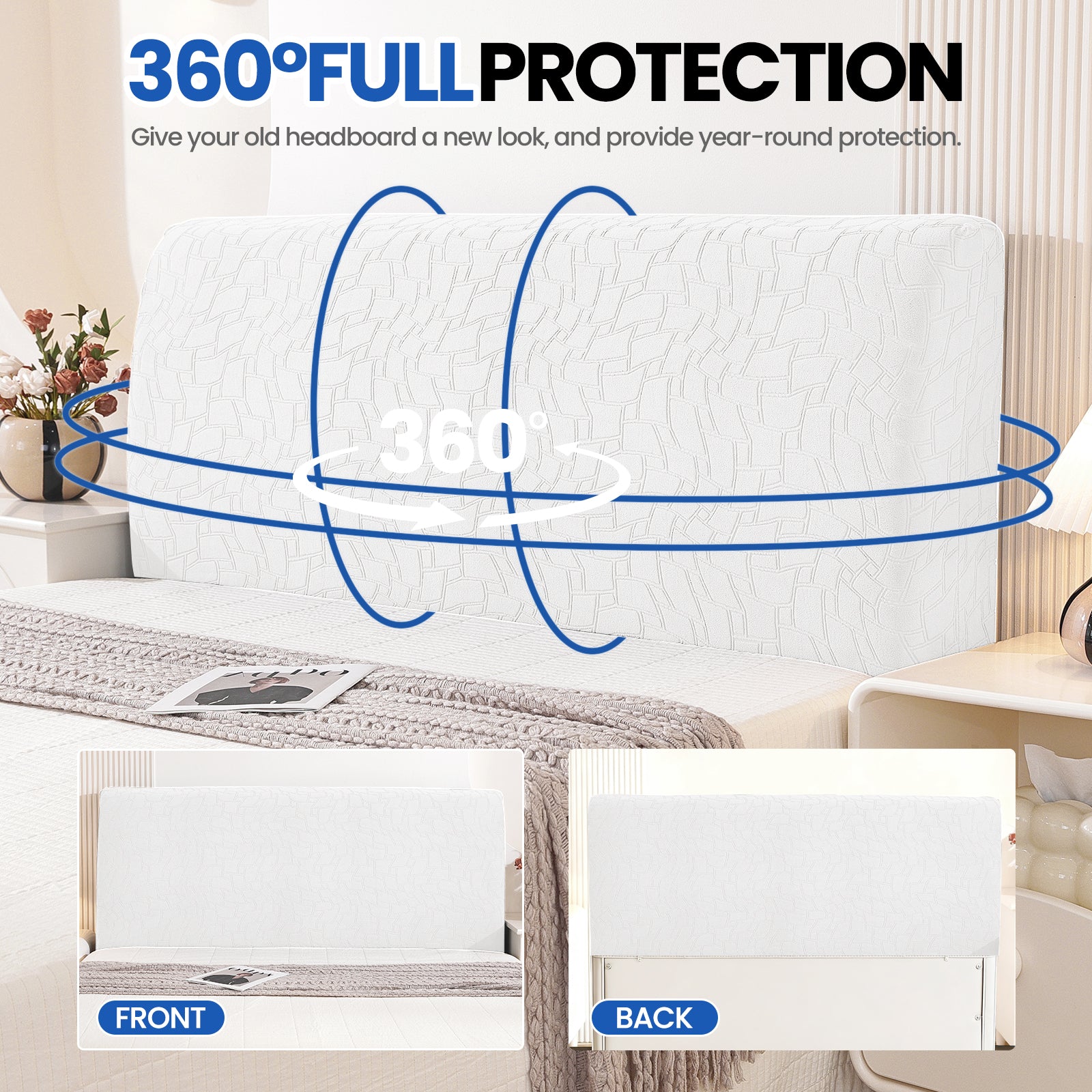 YSTYLE Universal Elastic 180cm Headboard Cover Dustproof Washable