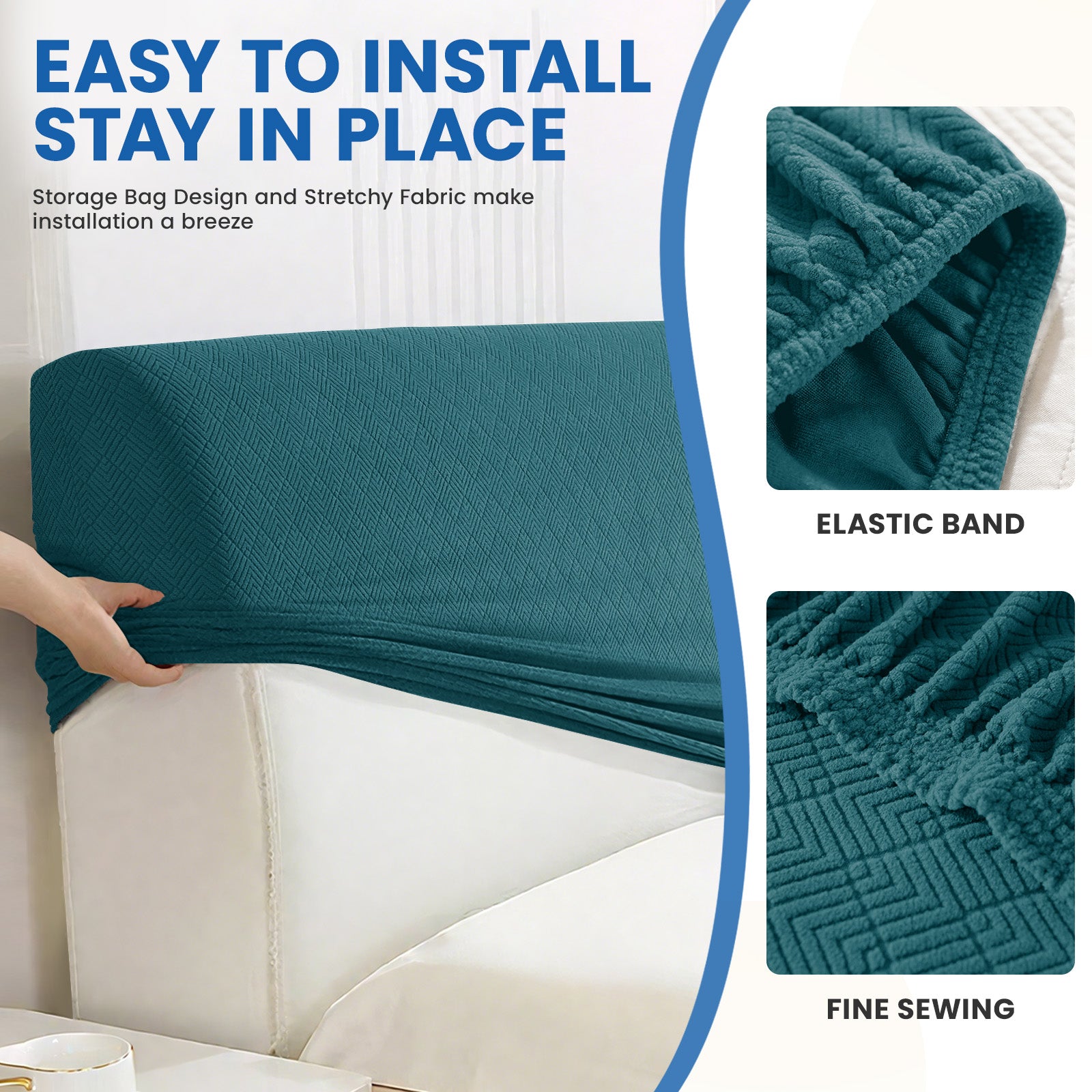 Ystyle 120cm Single Bed Headboard Cover Elasticated Headboard Slipcover, Universal Washable Single Bed Headboard Cover, Dust-Proof Headboard Protector