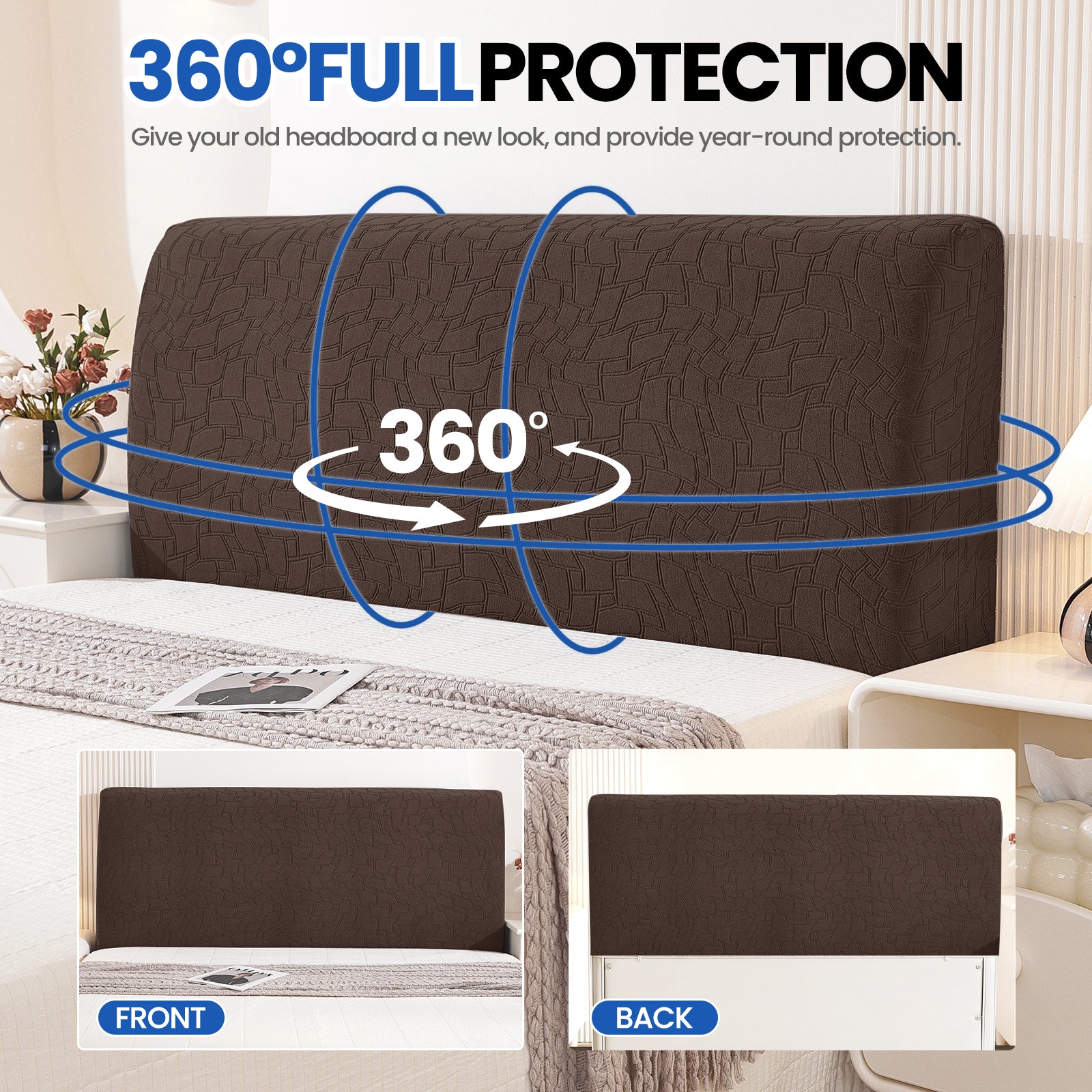 YSTYLE Universal Elastic 180cm Headboard Cover Dustproof Washable