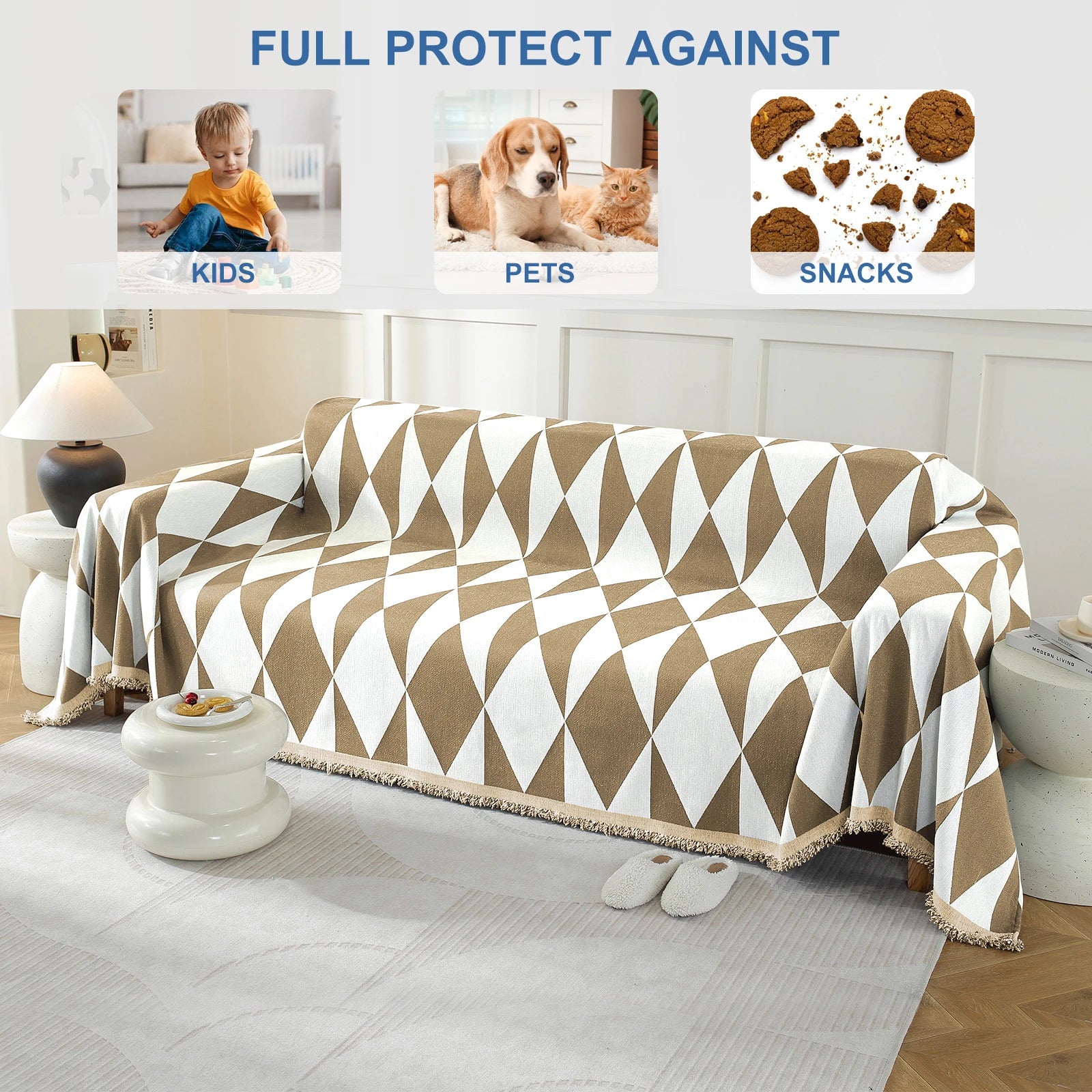 YSTYLE Universal 2 Seater Sofa Cover Throw 180x280cm Anti-Scratch-YSTYLE