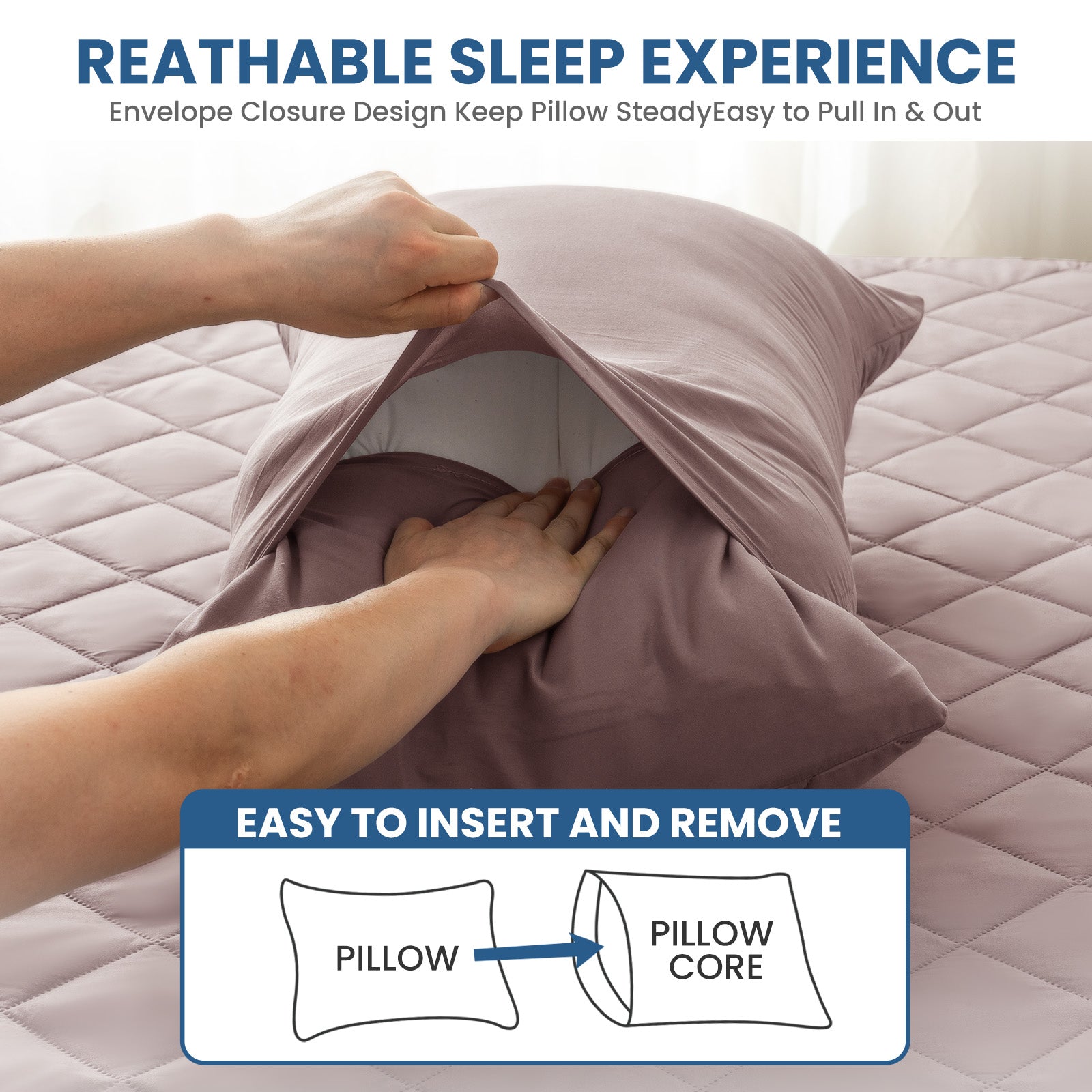 YSTYLE 2 Pieces Waterproof Bed Pillowcases 50x80cm Anti Mite-YSTYLE