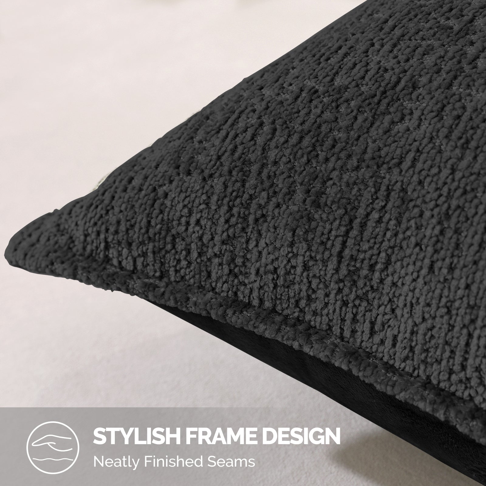 Ystyle Chenille Sofa Cushion Covers 60 x 60 cm, 2 Pieces, Soft Durable Heart-Shaped Cushion Cover, Decorative Elegant Pillow Case for Living Room