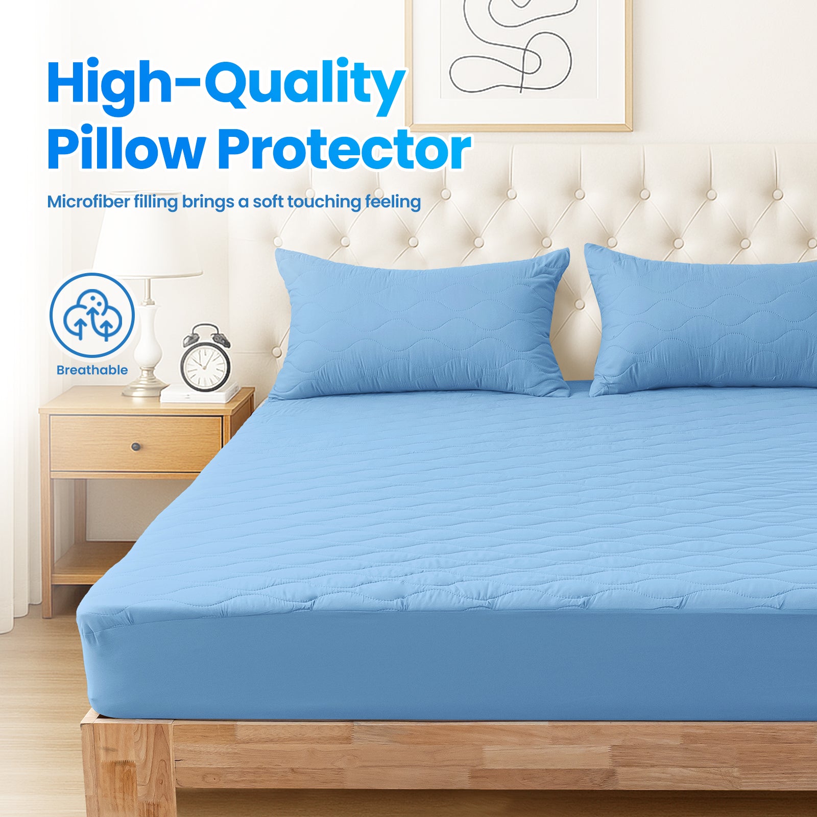 YSTYLE 2 Waterproof Pillowcases 50x80cm Breathable Anti Mite-YSTYLE