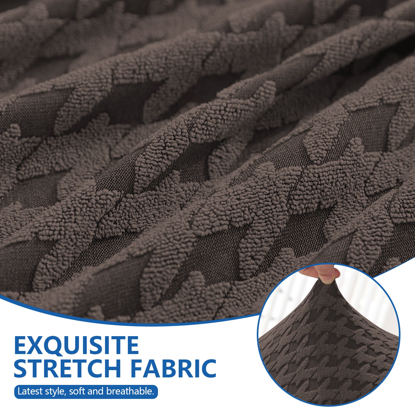 Ystyle 2-Piece Chair Covers with Backrest, Elastic Living Room Kitchen Chair Slipcovers, Universal Stretch Dining Chair Covers, Modern Cat-Scratch Resistant Chair Protectors