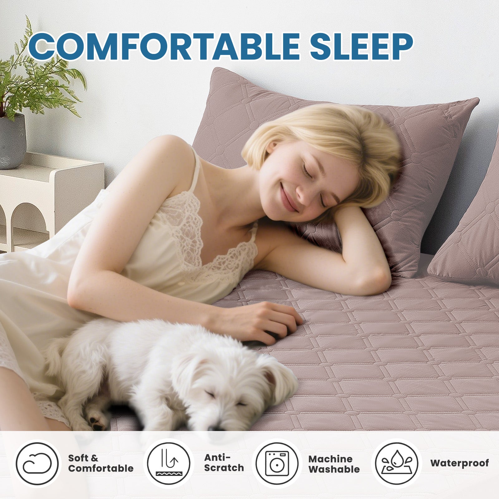 Ystyle Waterproof Mattress Protector – Double Size 160x190 cm Anti-Allergy & Scratch Resistant