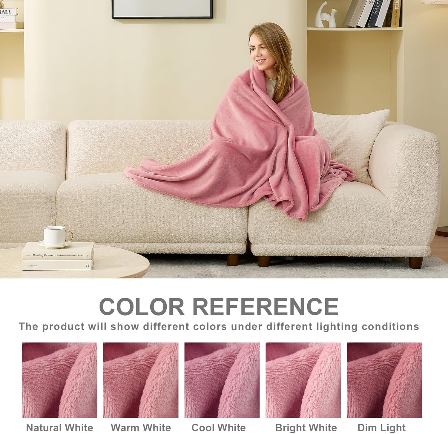 YSTYLE Soft Flannel Fleece Twin Blanket Plush Throw 160 x 200 CM