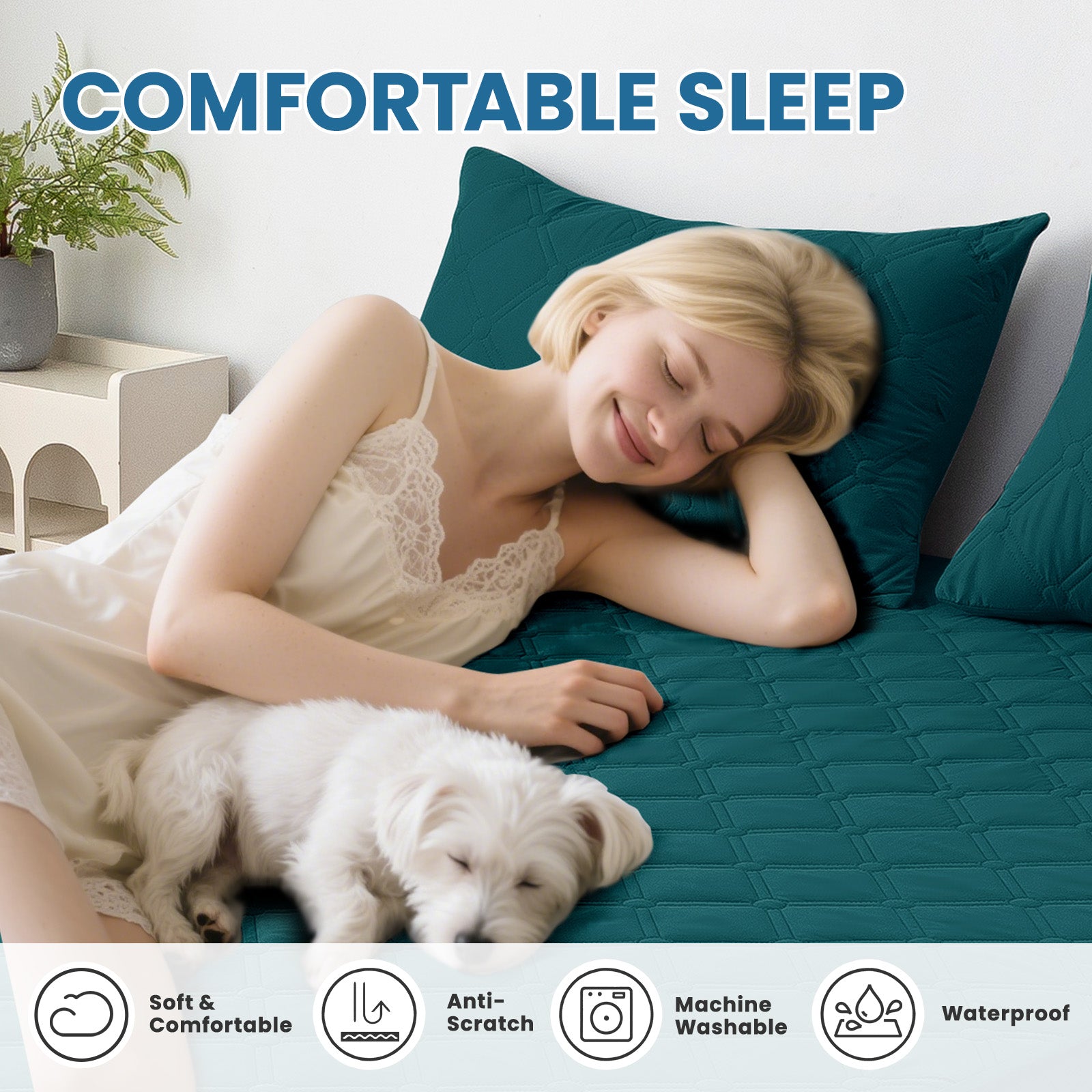 Ystyle Waterproof Mattress Protector – Double Size 160x190 cm Anti-Allergy & Scratch Resistant