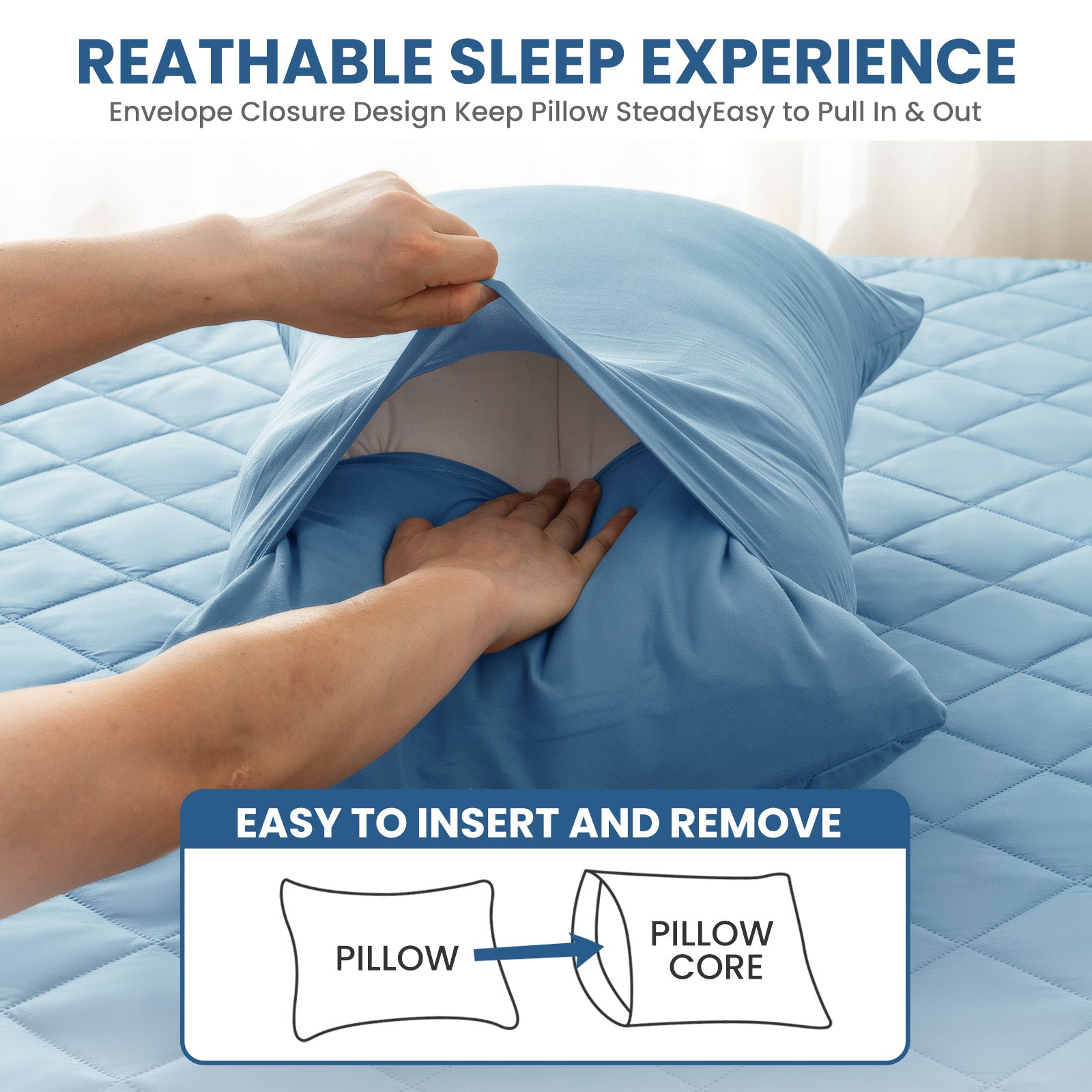 YSTYLE 2 Pieces Waterproof Bed Pillowcases 50x80cm Anti Mite-YSTYLE