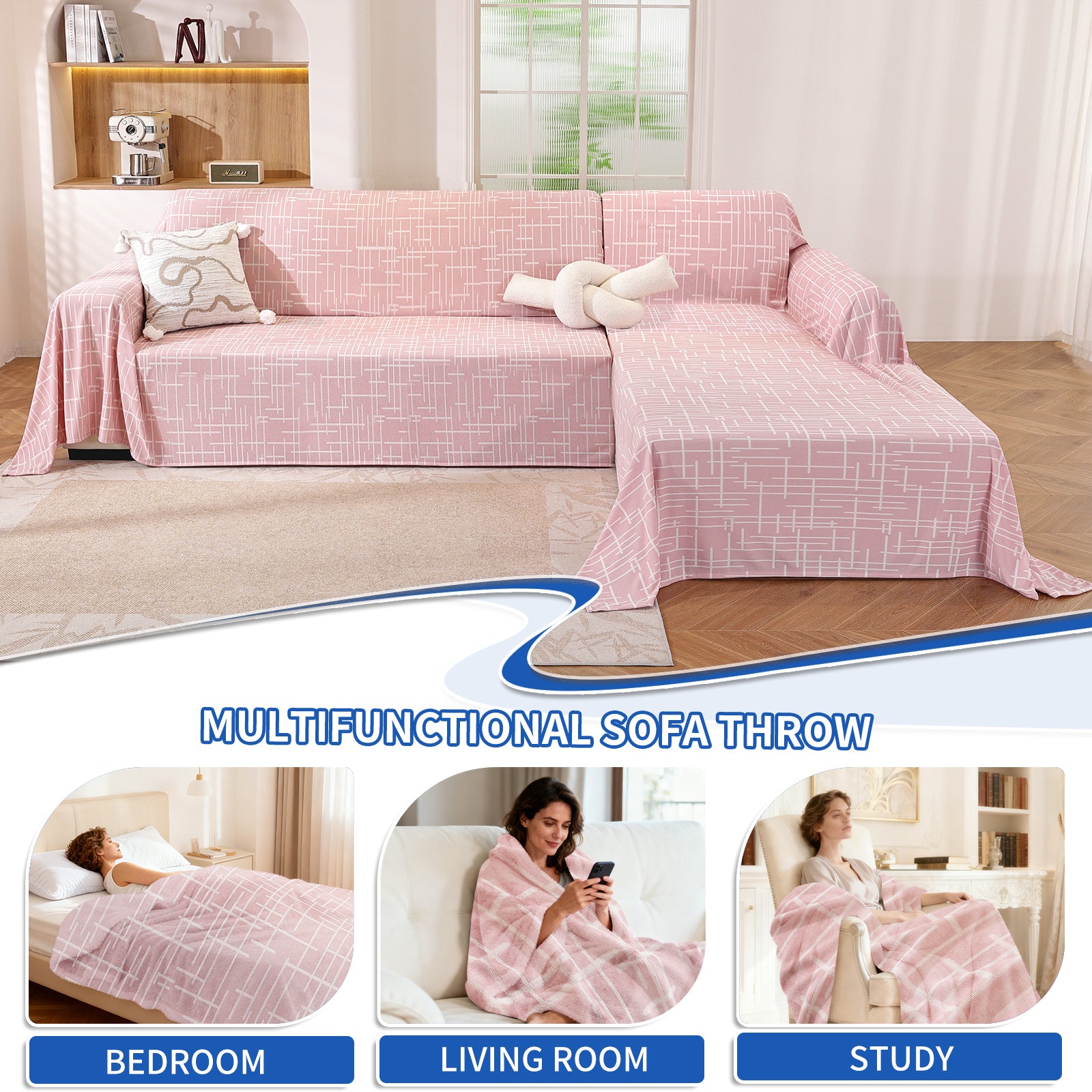 Ystyle Universal 4 Seater Sofa Cover Throw 200x380cm Breathable-YSTYLE