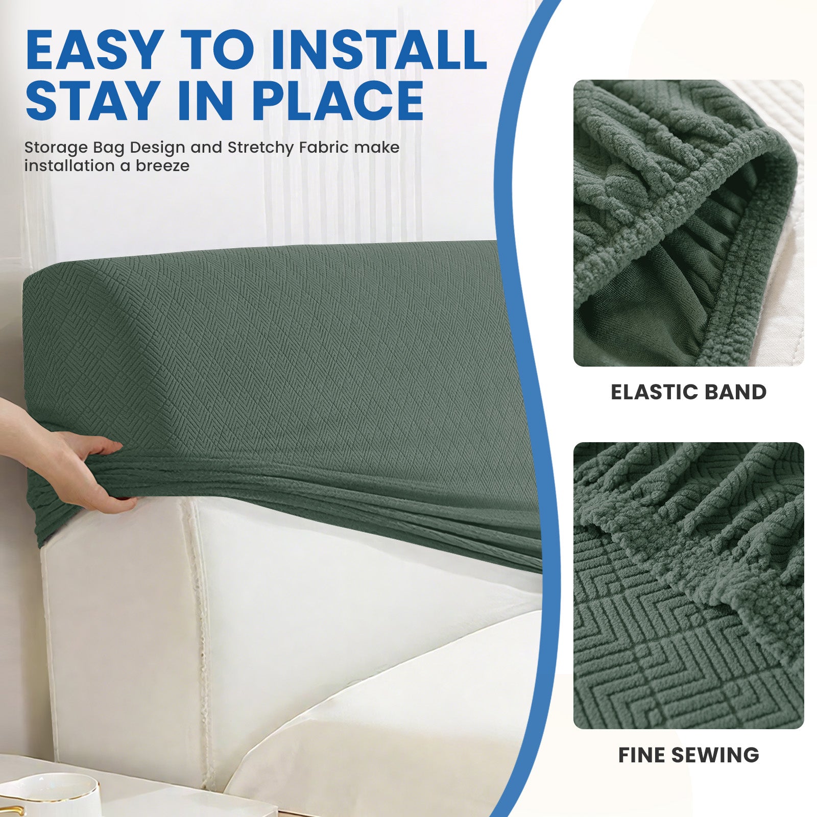 Ystyle 120cm Single Bed Headboard Cover Elasticated Headboard Slipcover, Universal Washable Single Bed Headboard Cover, Dust-Proof Headboard Protector