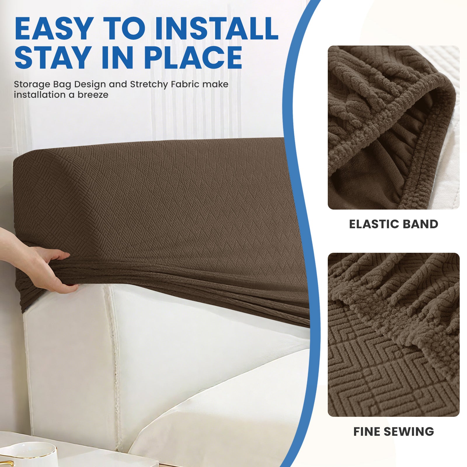 Ystyle 120cm Single Bed Headboard Cover Elasticated Headboard Slipcover, Universal Washable Single Bed Headboard Cover, Dust-Proof Headboard Protector