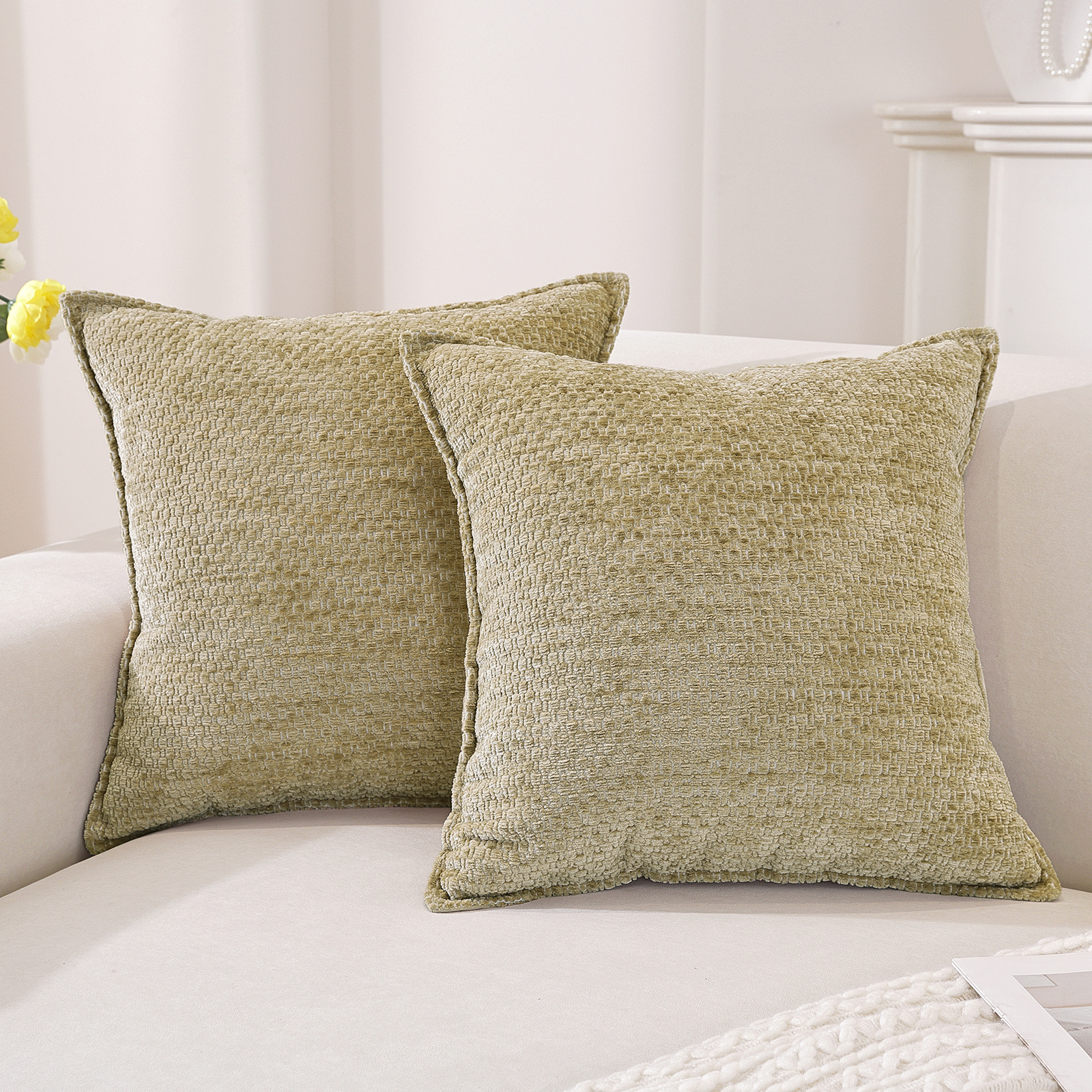 YSTYLE Couch Throw Pillow Covers 18x18 Inch Spring Soft Pillow Covers for Sofa