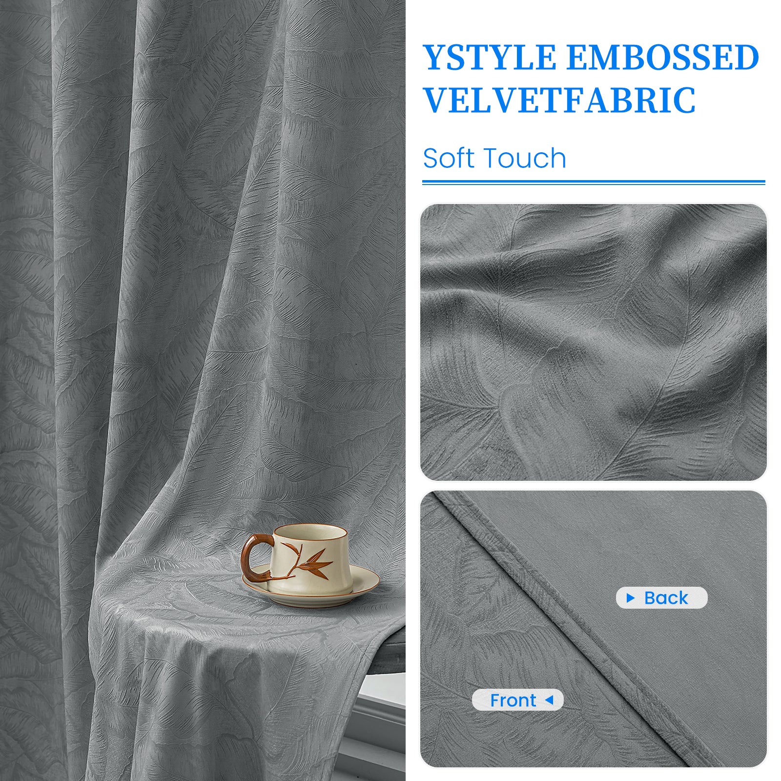 2 Pieces rideaux opacifiants with Stainless Steel Eyelets thermique Polyester Panels