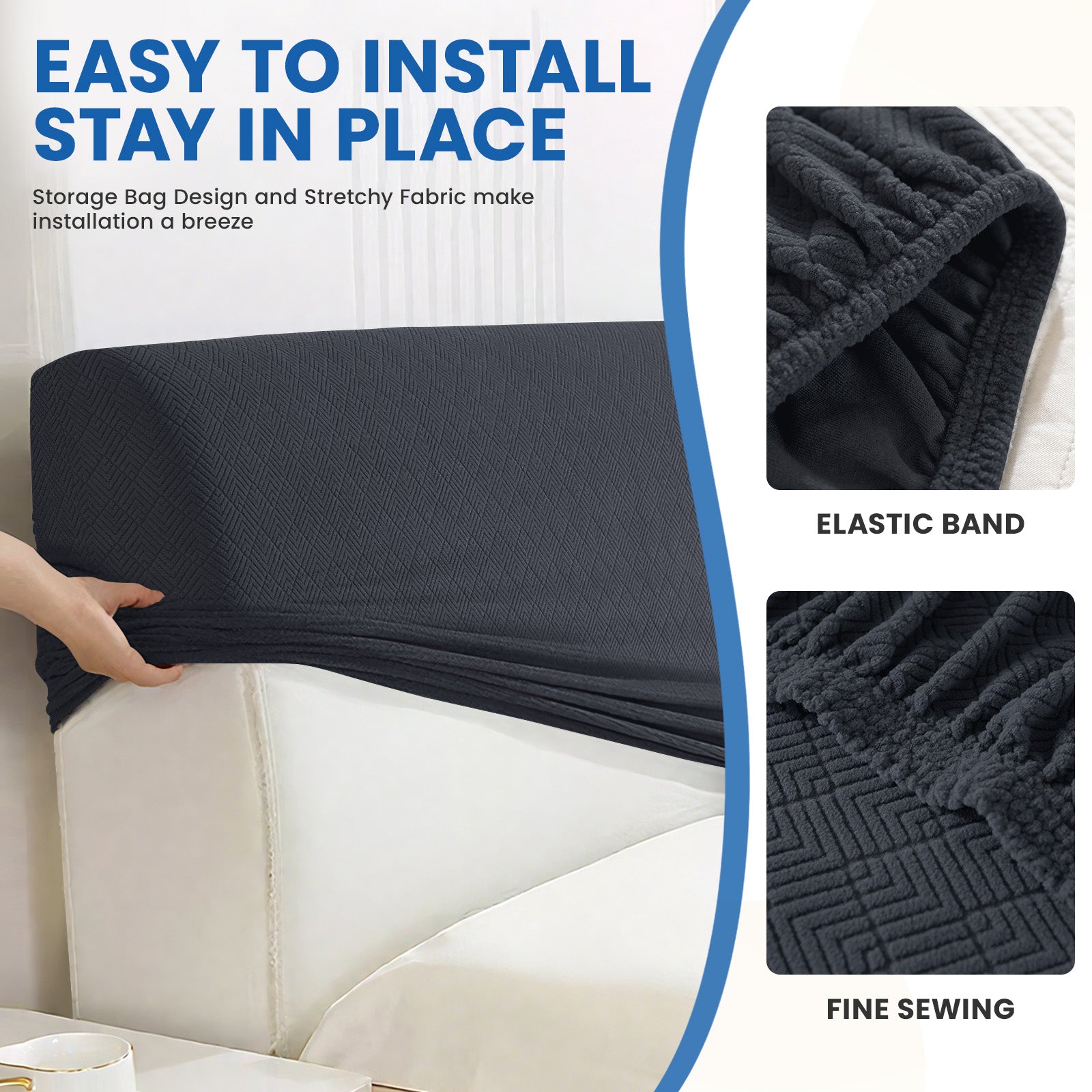 Ystyle 120cm Single Bed Headboard Cover Elasticated Headboard Slipcover, Universal Washable Single Bed Headboard Cover, Dust-Proof Headboard Protector