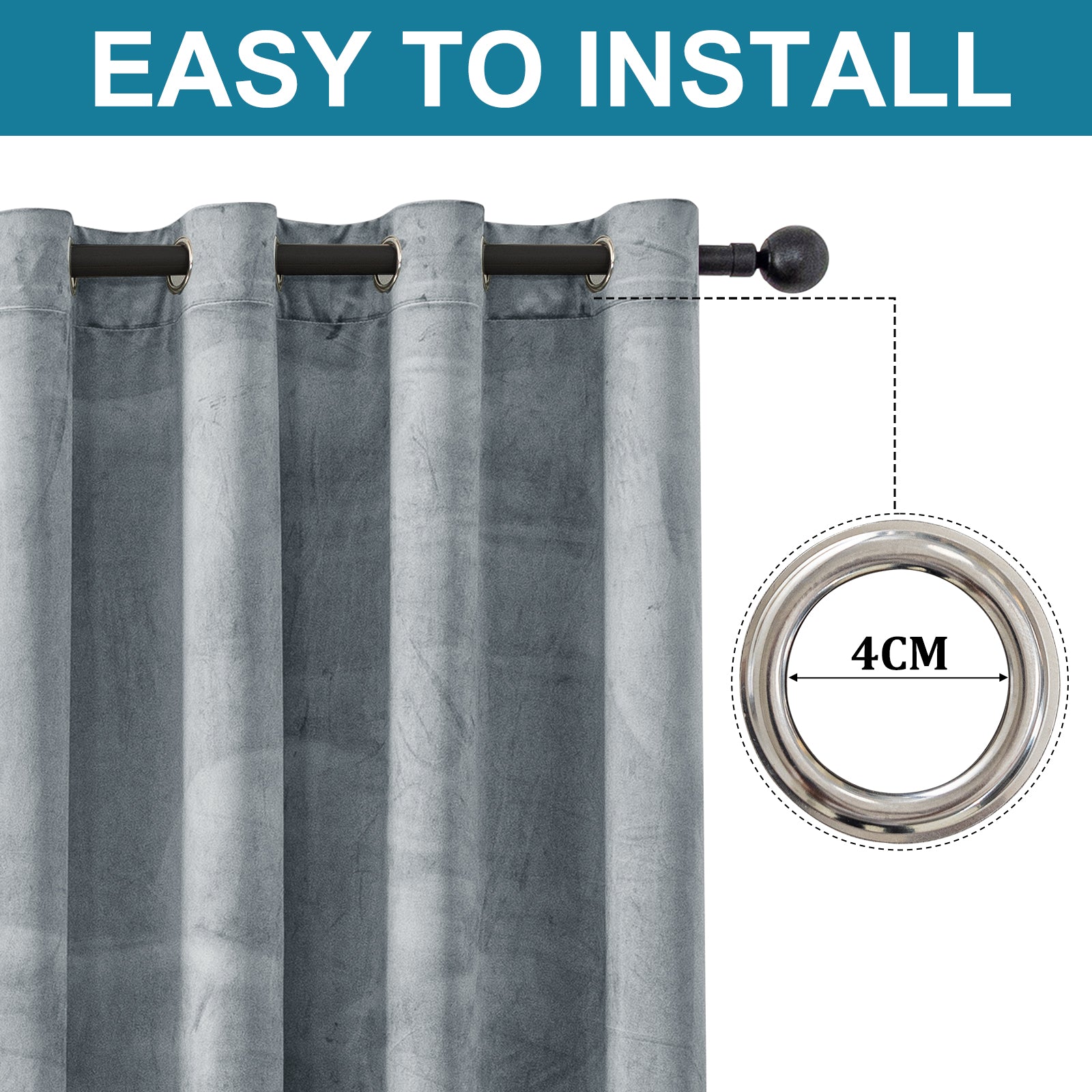 YSTYLE 2 Pieces Velvet Blackout Curtains Thermal Insulated-YSTYLE