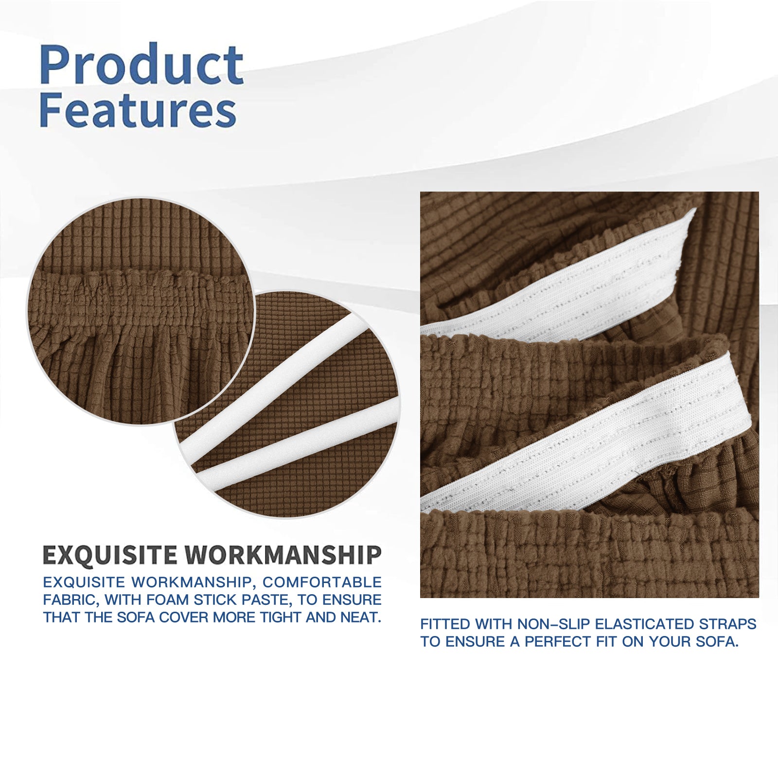 YSTYLE Stretch 2-Sitzer Sofa Bezug mit Armlehnen Anti-Rutsch