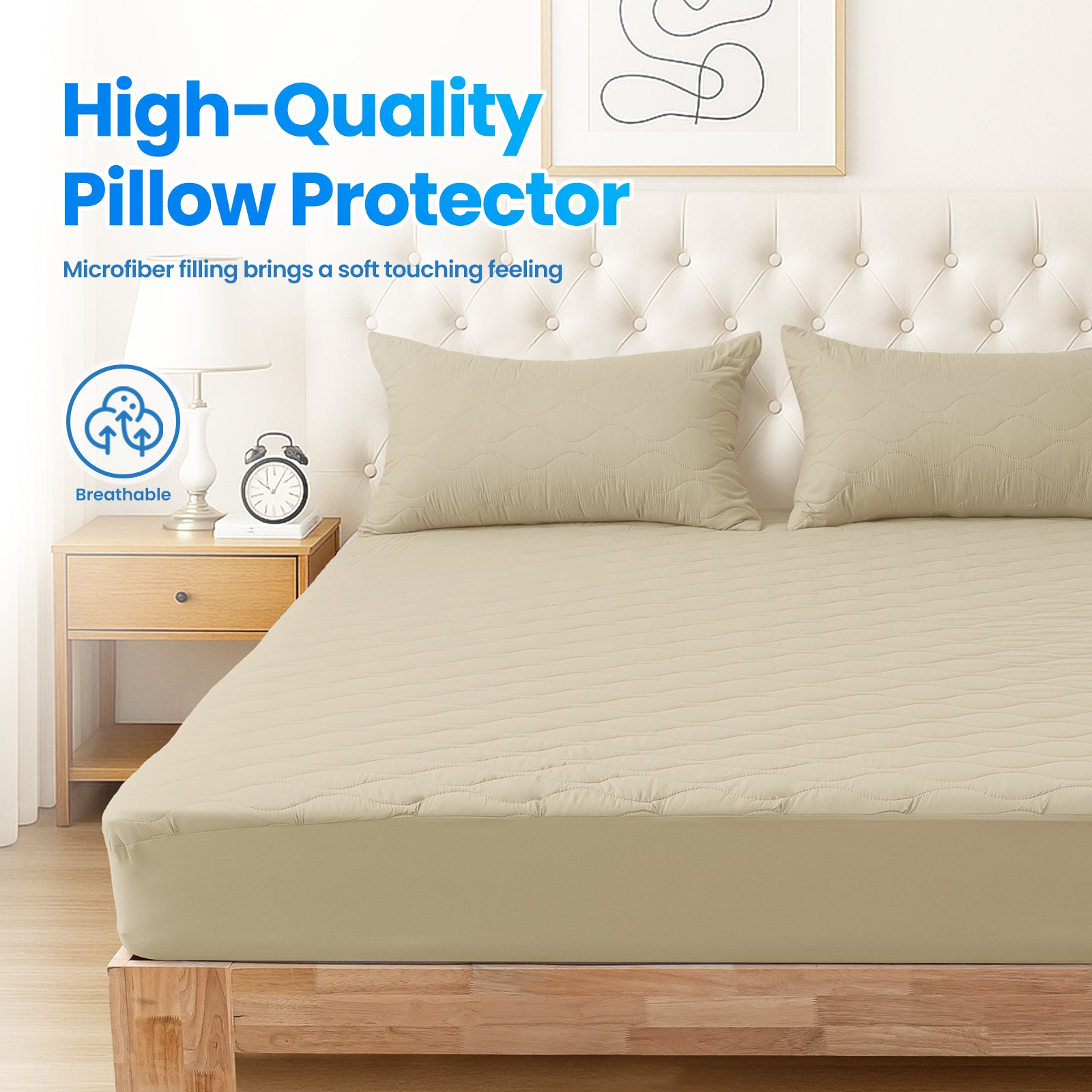 YSTYLE 2 Waterproof Pillowcases 50x80cm Breathable Anti Mite-YSTYLE