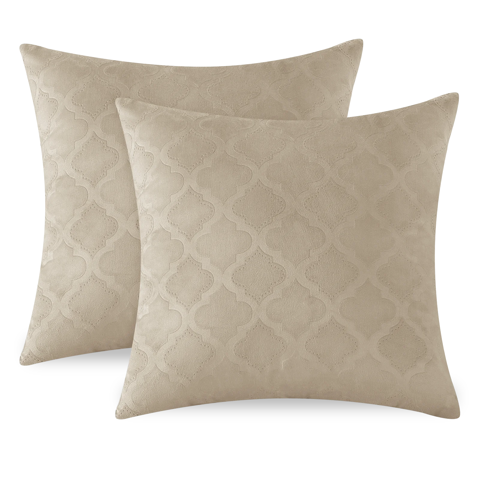 YSTYLE Velvet Sofa Cushion Covers, Decorative Throw Pillow Covers, 2 pcs, Hidden Zipper-Gourd Shape