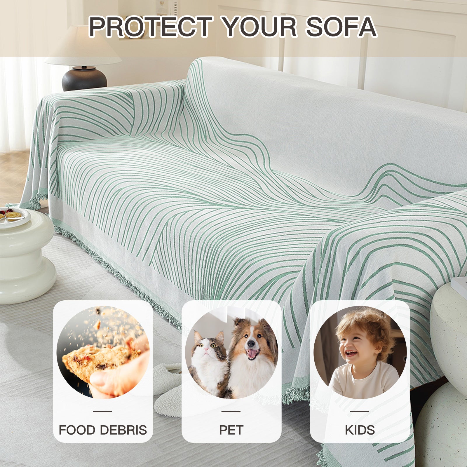 YSTYLE Universal 2 Seater canapé couverture Throw 180x280CM Soft
