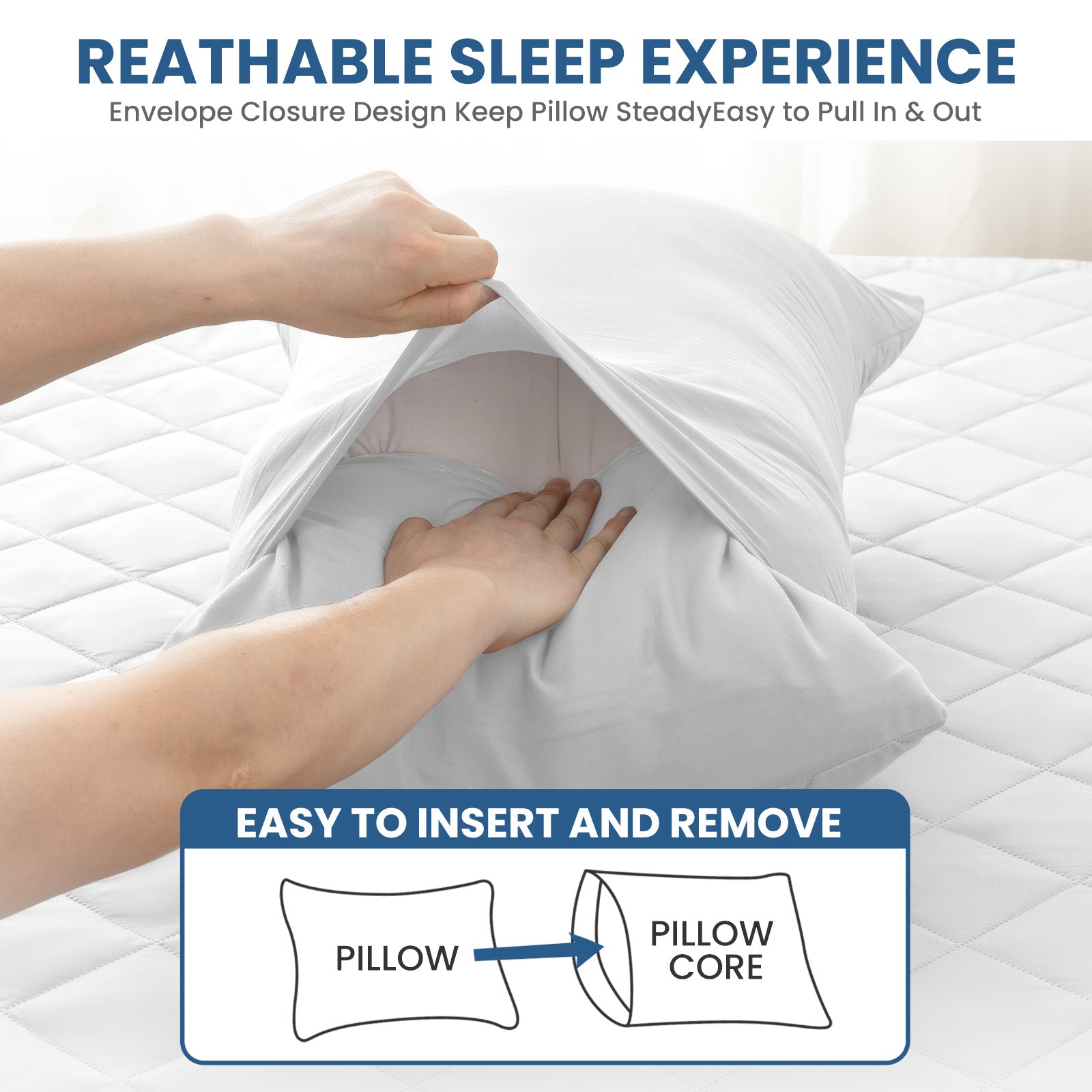 YSTYLE 2 Pieces Waterproof Bed Pillowcases 50x80cm Anti Mite-YSTYLE