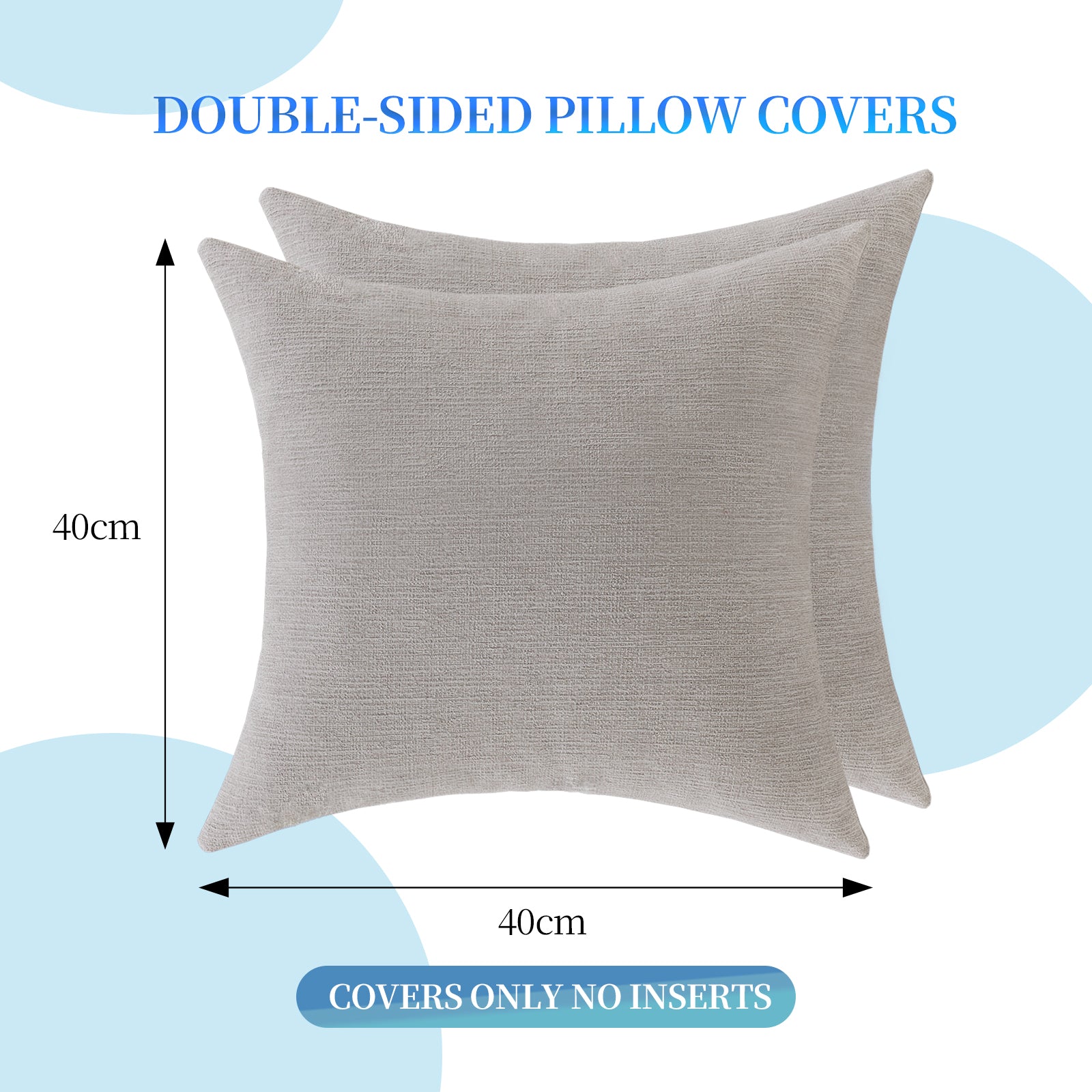 Ystyle 2 Pieces Linen Cushion Covers 40 x 40 cm, Decorative Sofa Cushion Covers, Invisible Zipper, Modern, Comfortable Sturdy, for Living Room, Bedroom