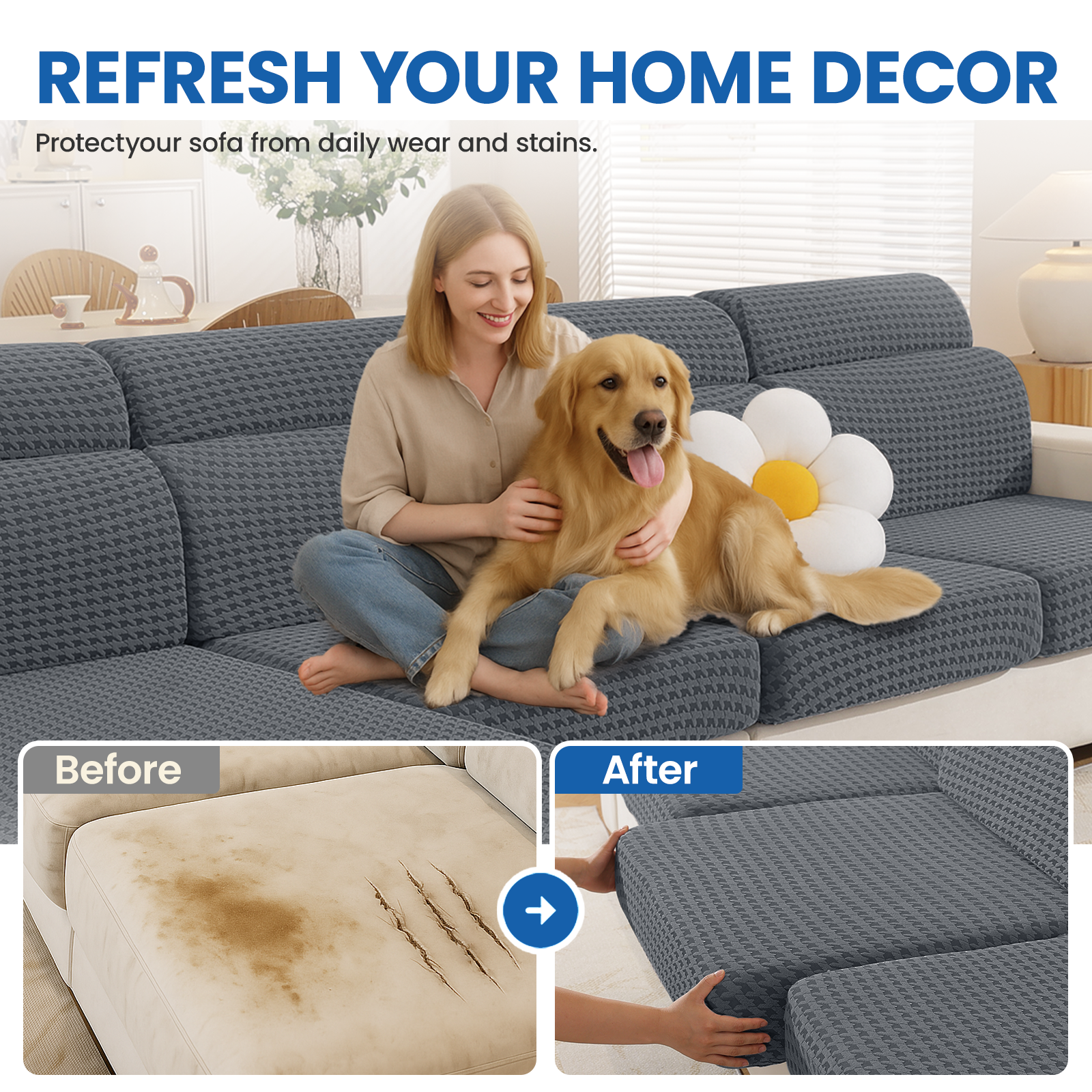 Ystyle Stretch Sofa Seat Cover 3 Seater New Pattern-YSTYLE