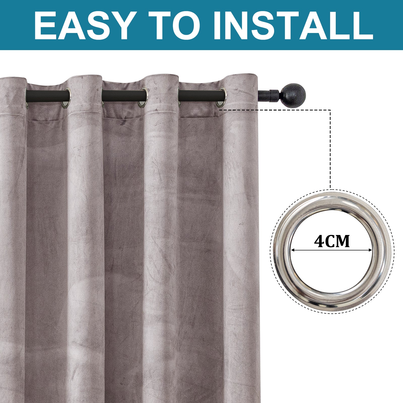 YSTYLE 2 Pieces Velvet Blackout Curtains Thermal Insulated-YSTYLE