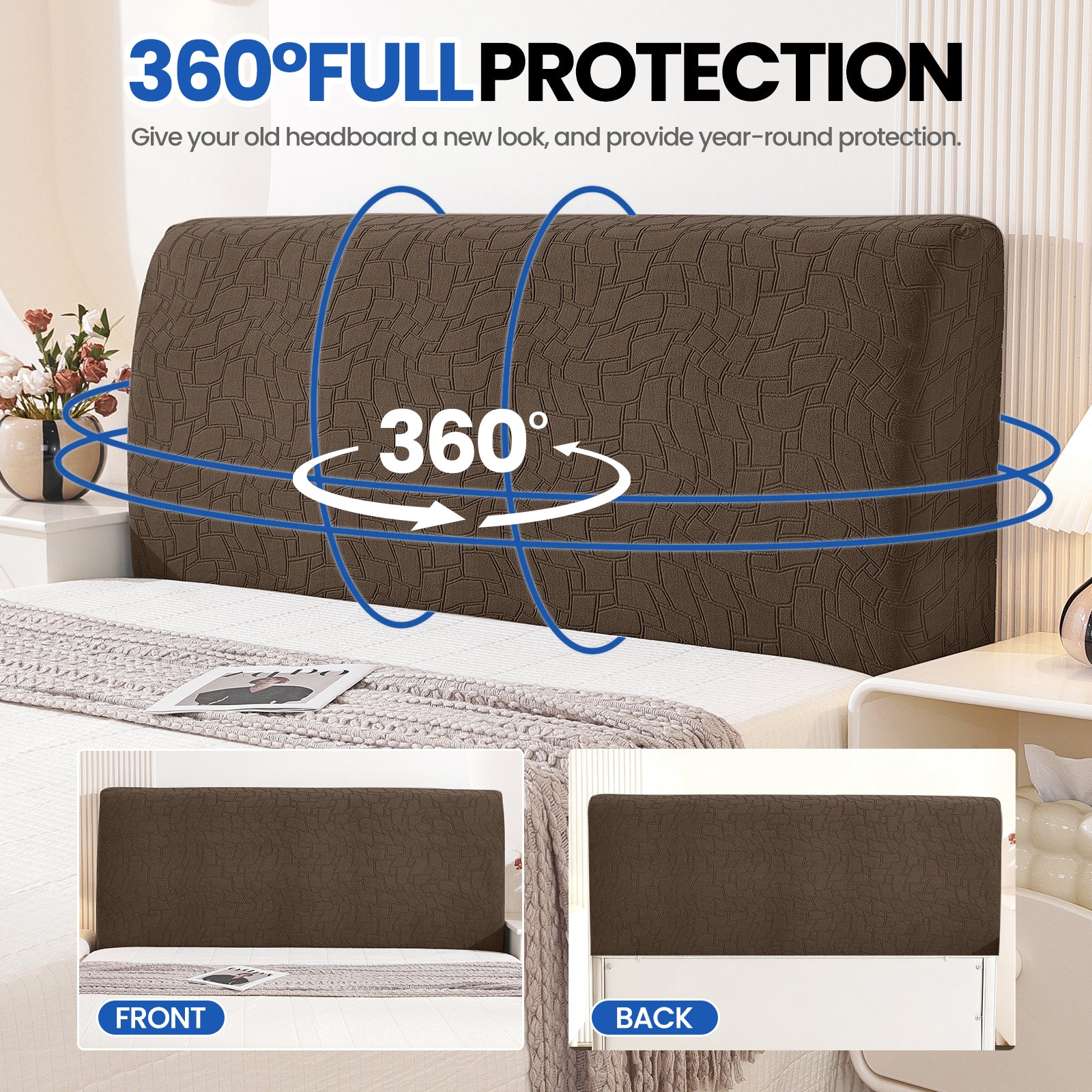 YSTYLE Universal Elastic 180cm Headboard Cover Dustproof Washable