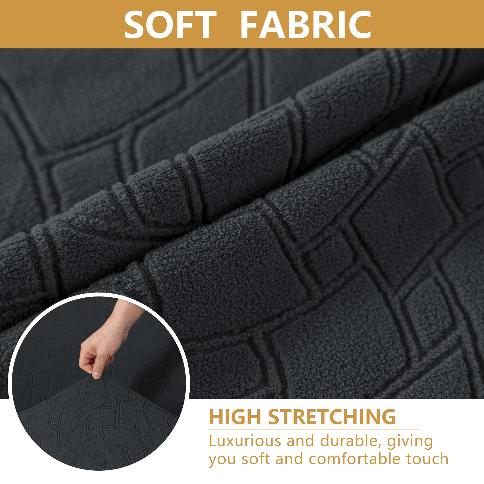 Ystyle 2-Piece Chair Covers with Backrest, Elastic Living Room Kitchen Chair Slipcovers, Soft Comfortable Anti-Scratch Chair Covers, Easy to Clean and Durable, Washable Removable