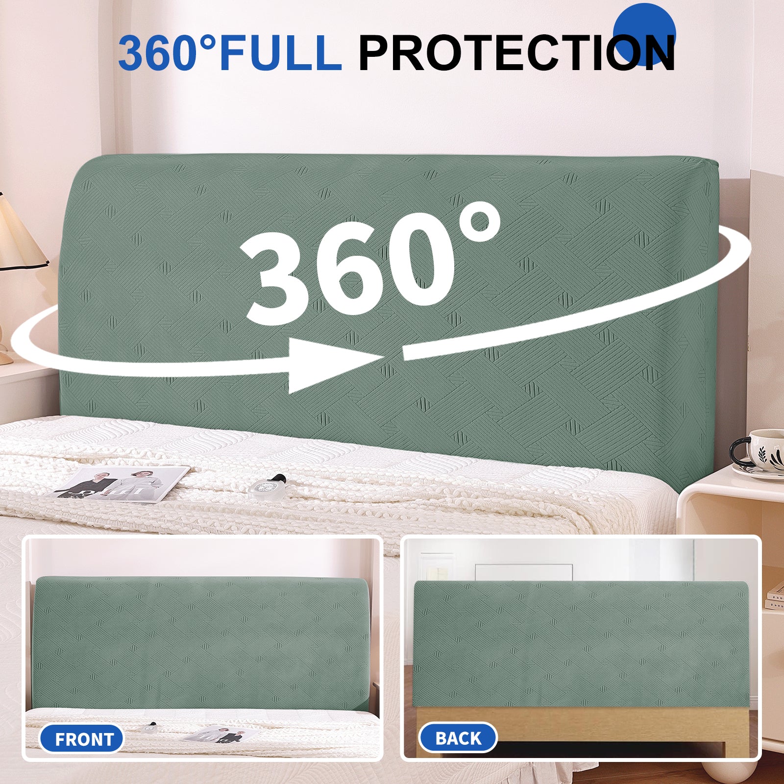 Ystyle 150cm Bed Headboard Cover, Elasticized Double/Single Bed Headboard Cover, Washable Double Bed Headboard Slipcover, Universal Dust-Proof Headboard Cover