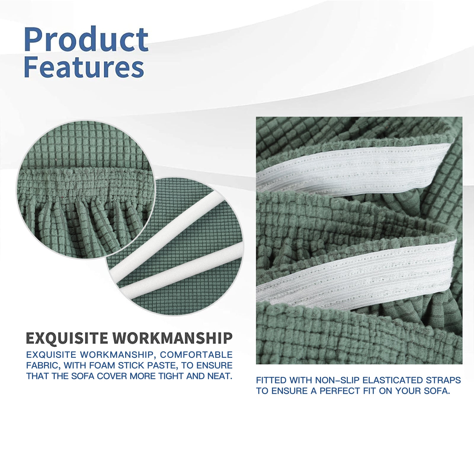 YSTYLE Stretch 2-Sitzer Sofa Bezug mit Armlehnen Anti-Rutsch