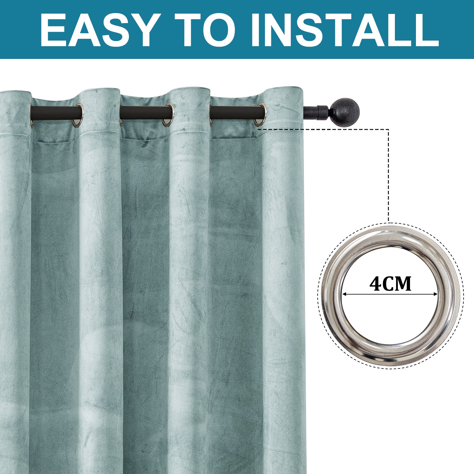 YSTYLE 2 Pieces Velvet Blackout Curtains Thermal Insulated-YSTYLE
