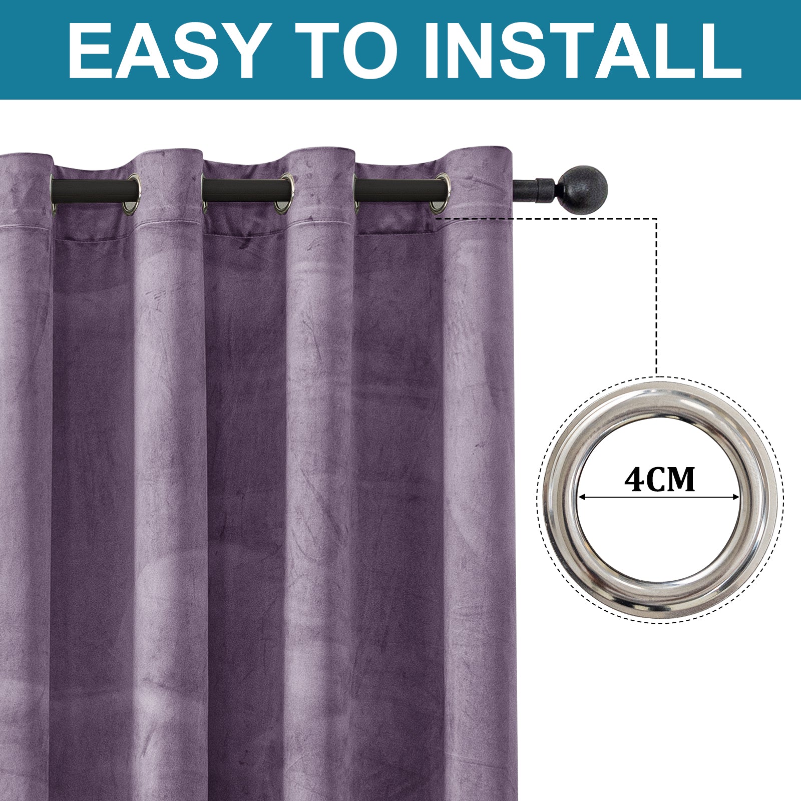 YSTYLE 2 Pieces Velvet Blackout Curtains Thermal Insulated-YSTYLE