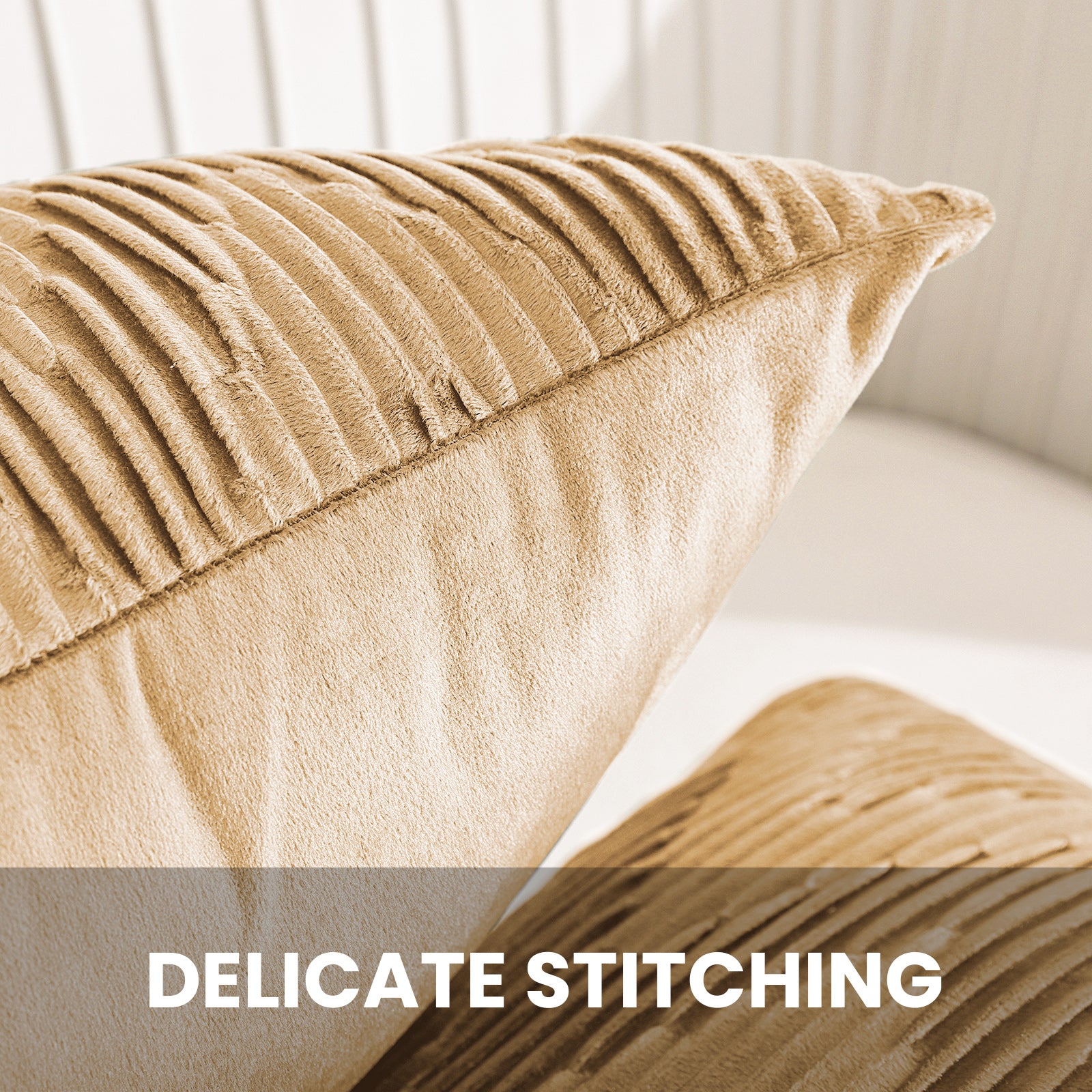 Ystyle 2 Pieces Cushion Covers Sofa 50 x 50 cm Velvet Minimalist Cushion Covers Invisible Zipper Decorative Cushion Covers for Sofa Living Room Bedroom