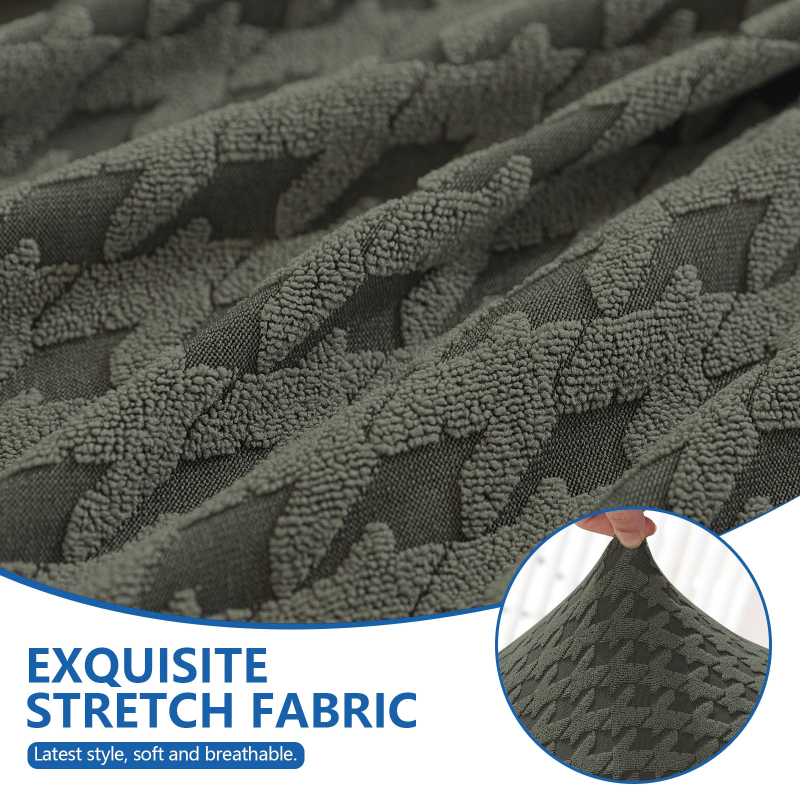 Ystyle 2-Piece Chair Covers with Backrest, Elastic Living Room Kitchen Chair Slipcovers, Universal Stretch Dining Chair Covers, Modern Cat-Scratch Resistant Chair Protectors