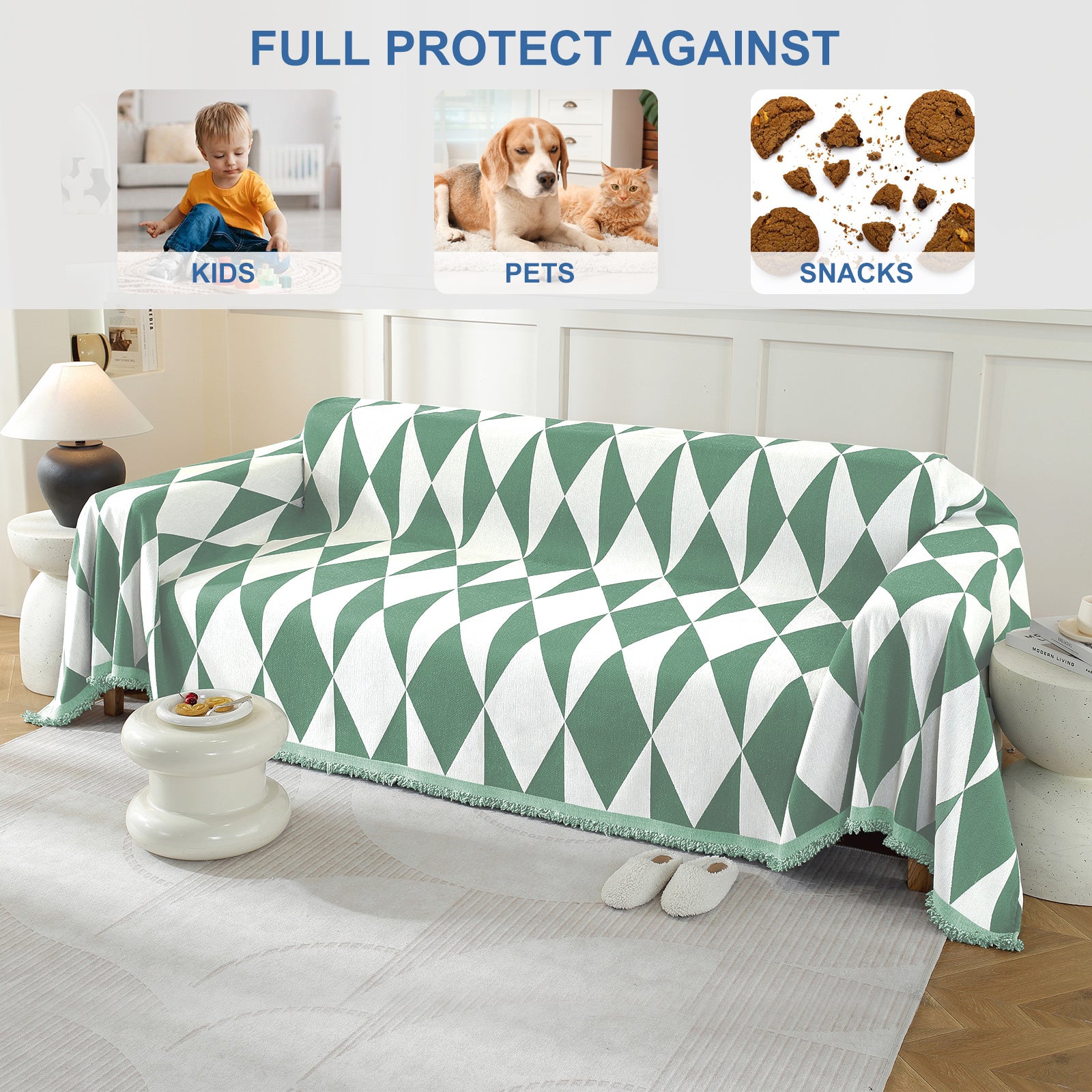 YSTYLE Universal 2 Seater canapé couverture Throw 180x280CM Anti-Scratch