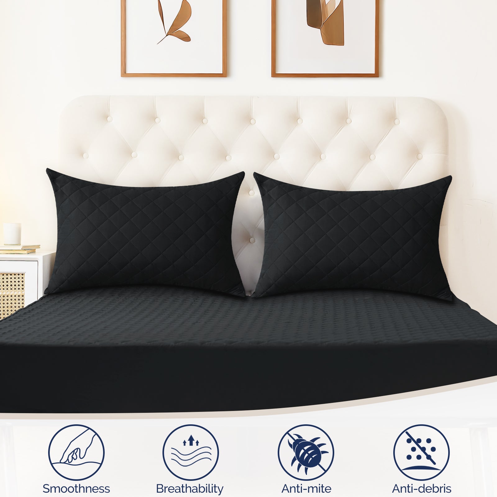YSTYLE 2 Waterproof Pillowcases 50x80cm Breathable Anti Mite-YSTYLE